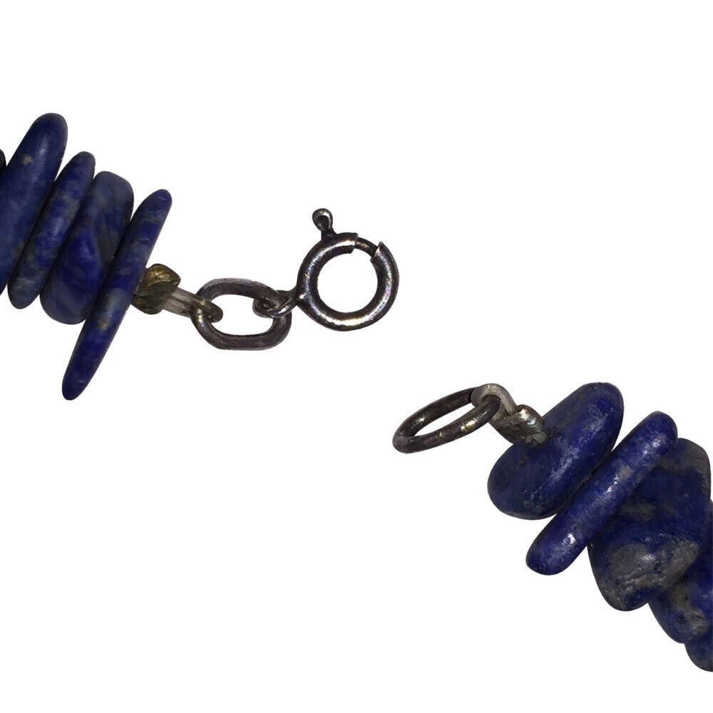 Handmade Sterling Silver and Lapis Lazuli Chip Bead Bracelet Size ONE SIZE - 5 Thumbnail