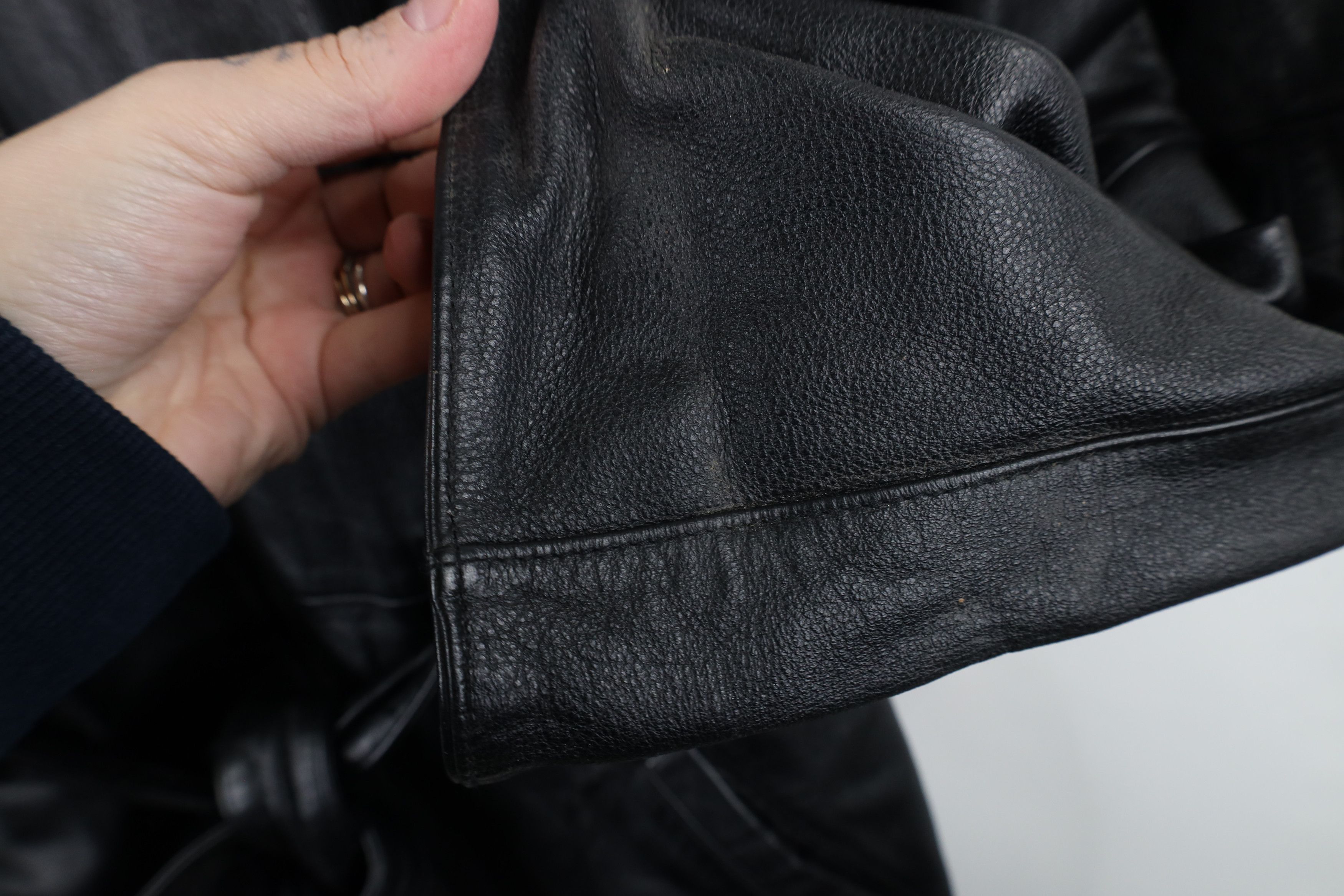 Vintage Vintage 90s Streetwear Full Zip Leather Trench Coat Jacket Size US M / EU 48-50 / 2 - 7 Thumbnail