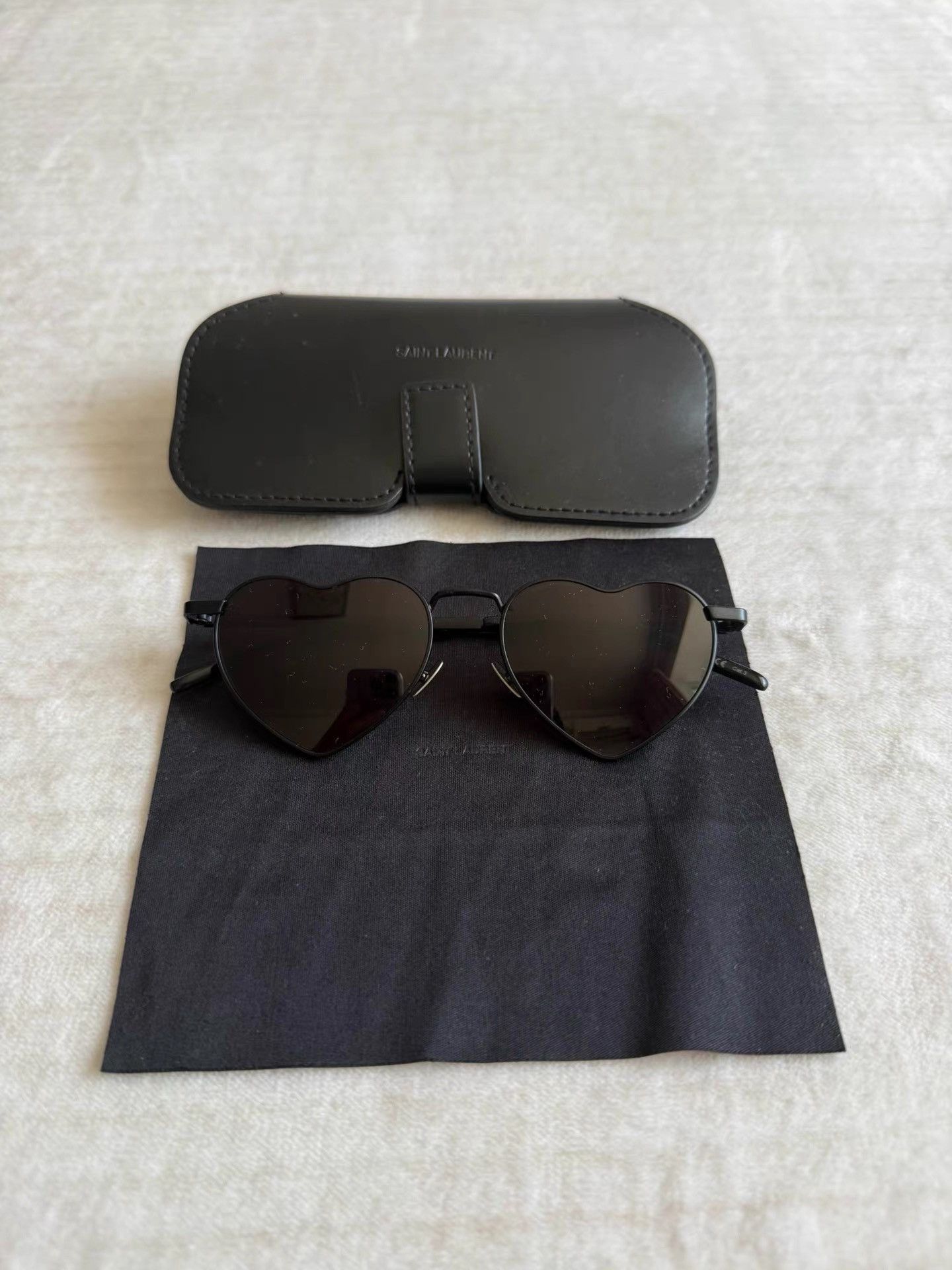 Saint Laurent Paris Heart-Shaped Black Sunglasses Size ONE SIZE - 1 Thumbnail