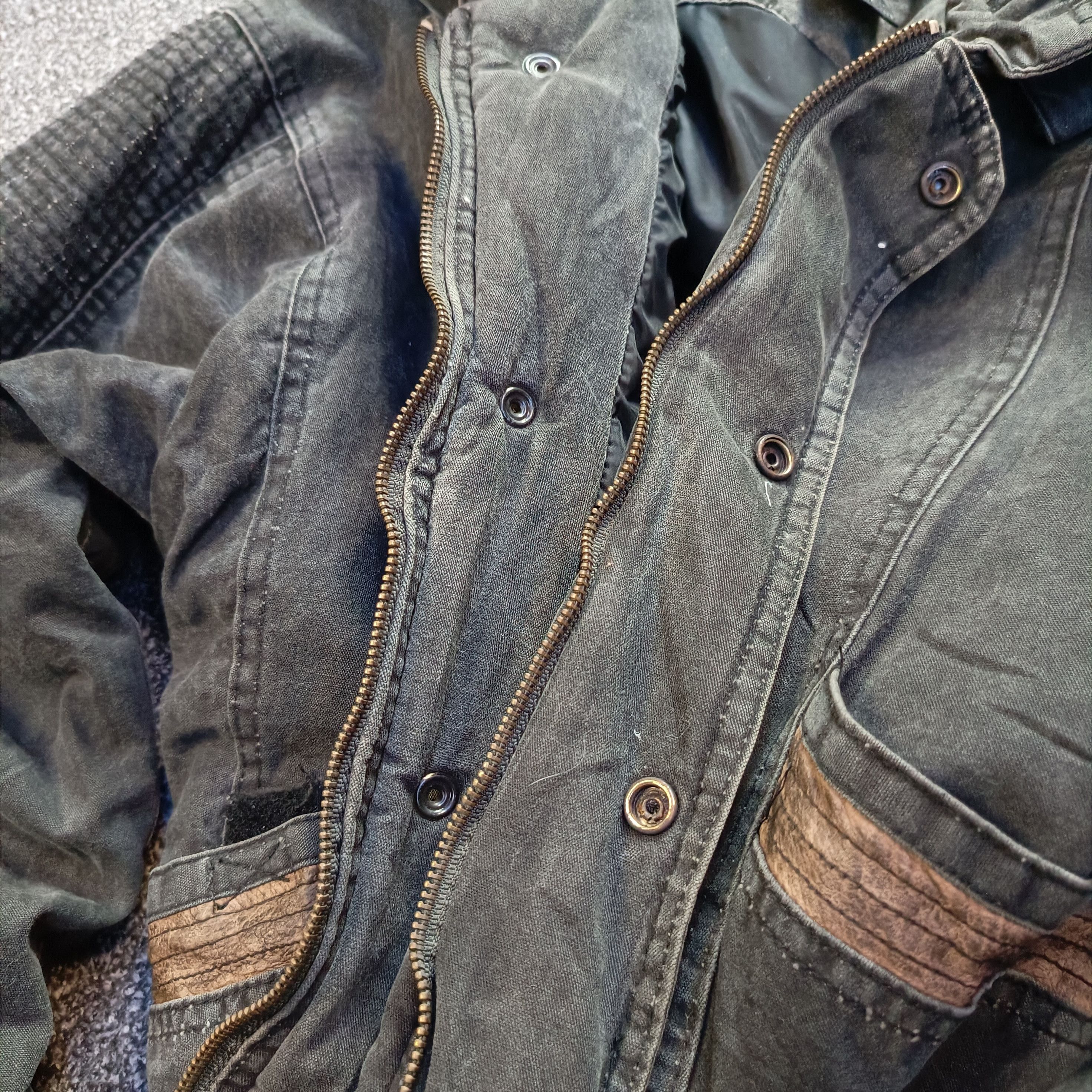 Vintage Destroyed Dirty Wash RAF Heavy Bomber Flight Jacket Rare Size US L / EU 52-54 / 3 - 8 Thumbnail