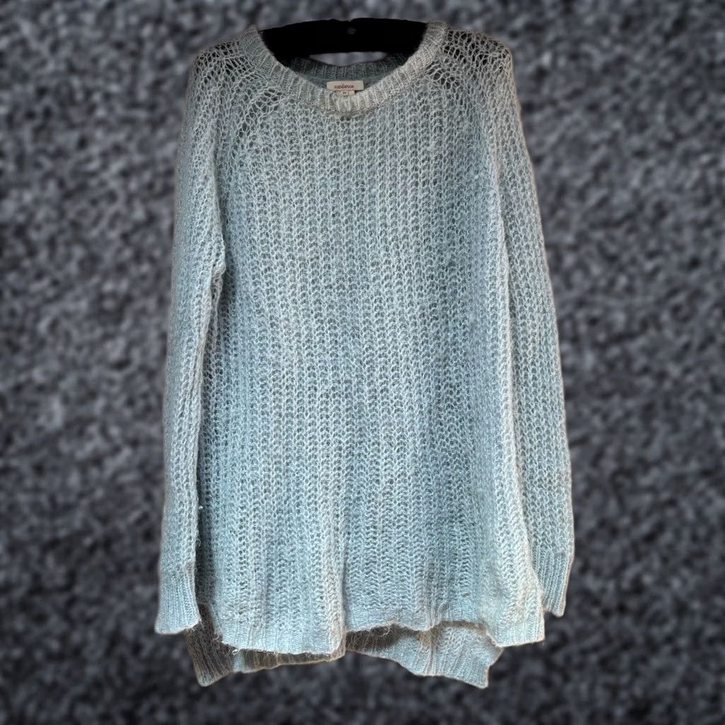 Vintage Sundance Womens Blue Mohair Lambswool Pullover Sweater Medium Knitted Hi-Low Hem Size M / US 6-8 / IT 42-44 - 1 Thumbnail