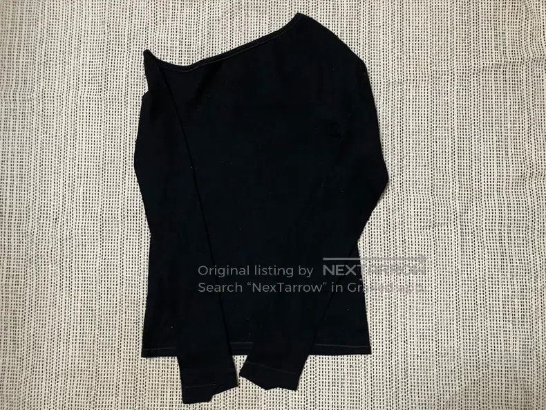 Helmut Lang Helmut Lang Slant collar black woolen top knitted sweater Size XS / US 0-2 / IT 36-38 - 8 Thumbnail