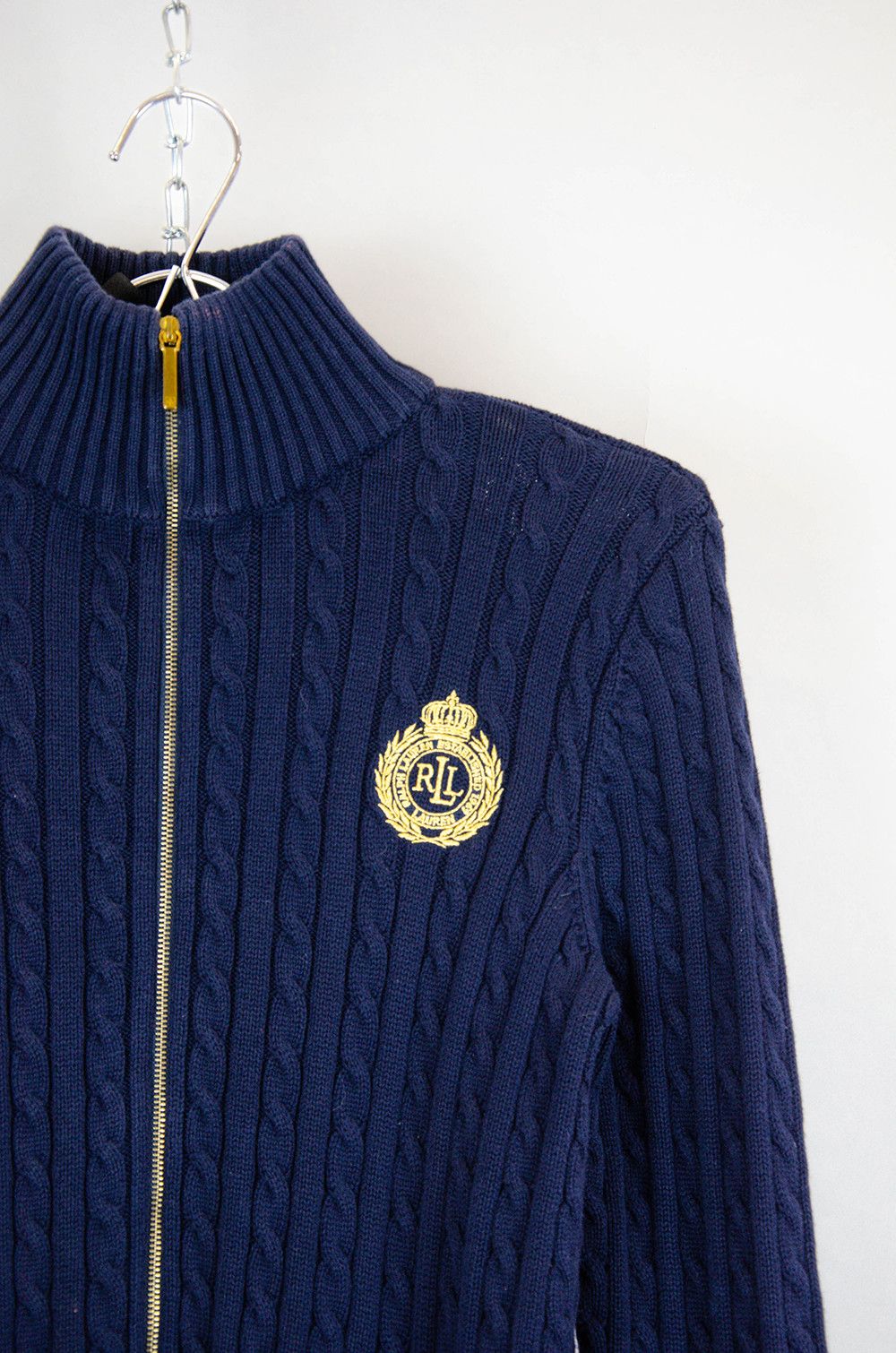 Lauren Ralph Lauren Lauren Ralph Lauren Cable Zip Sweater – Navy – Size M Size M / US 6-8 / IT 42-44 - 5 Thumbnail
