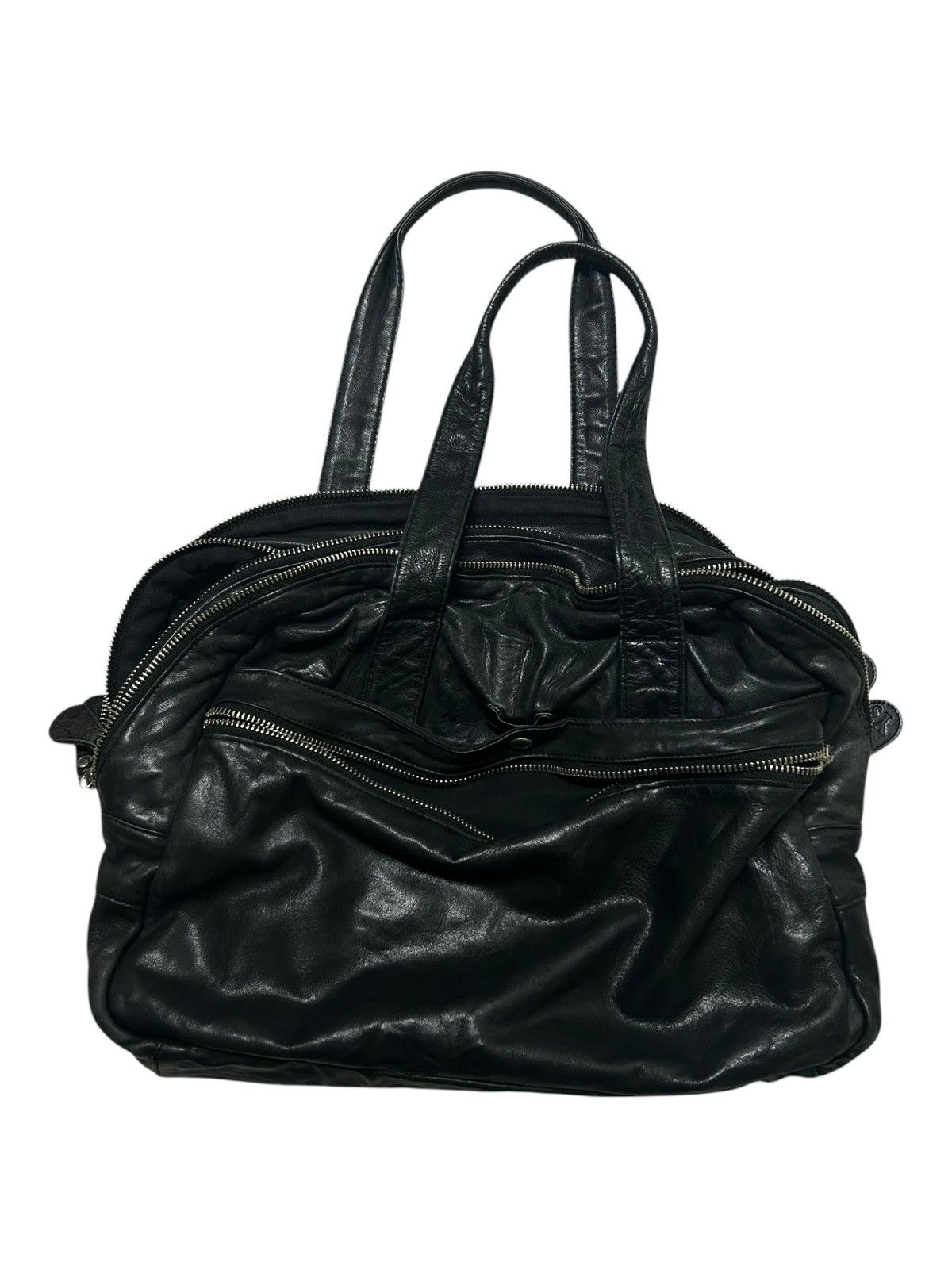 Designer × Vintage × Yohji Yamamoto Vintage Yohji Yamamoto black multi zip leather bag Size ONE SIZE - 1 Thumbnail