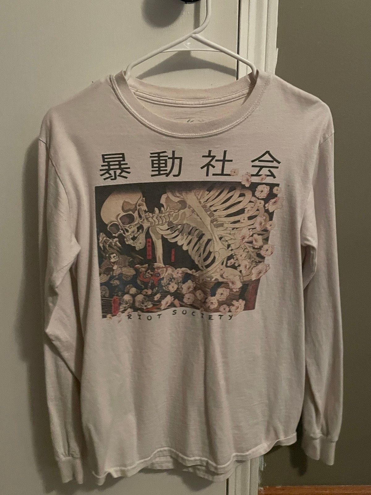 Riot Society Riot Society Skeleton Painting Long Sleeve | Grailed