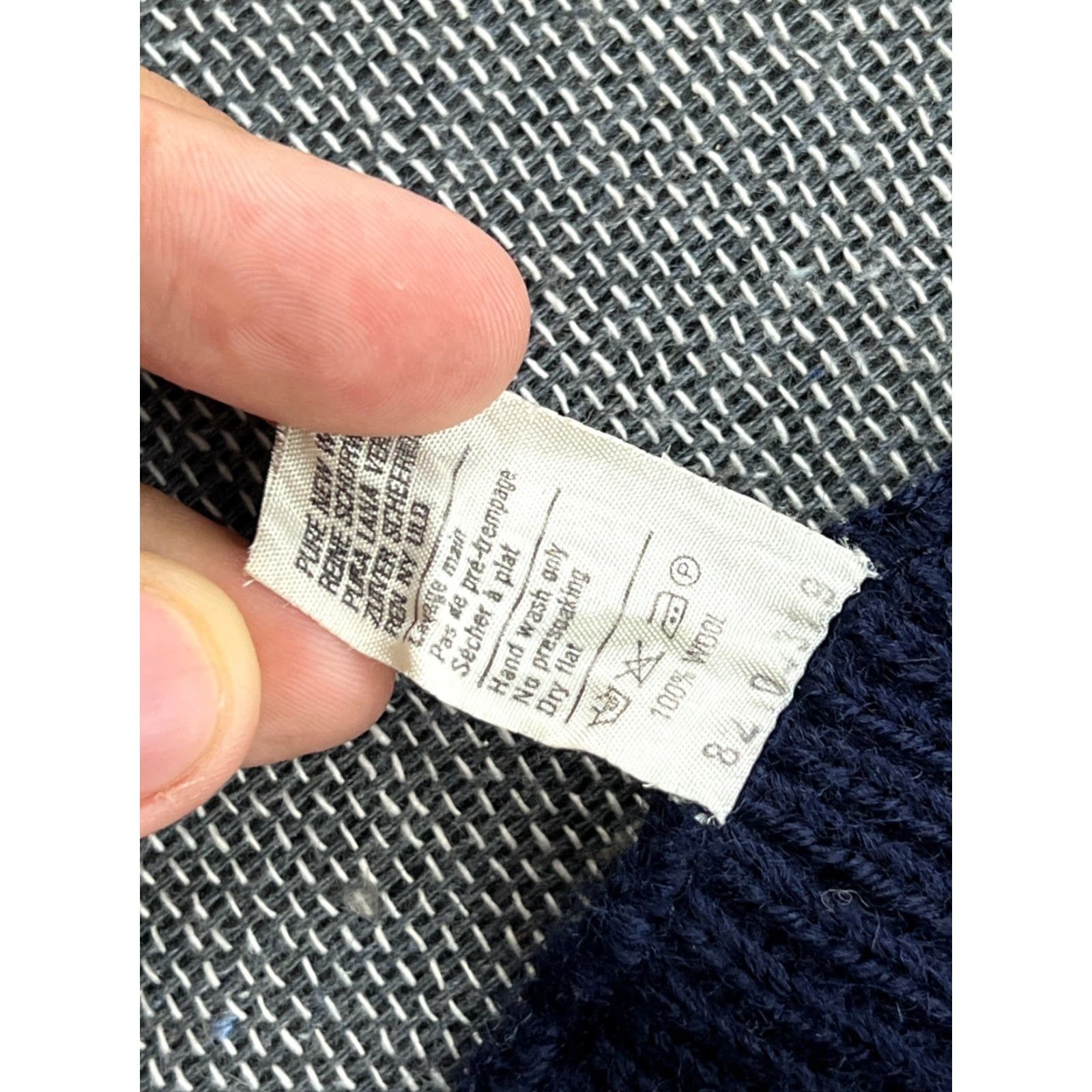 Vintage VINTAGE Busnel Scarf 100% Wool 55 x 10 in Knitted France Blue Unisex Wool Scarf Mens Womens Size ONE SIZE - 6 Thumbnail