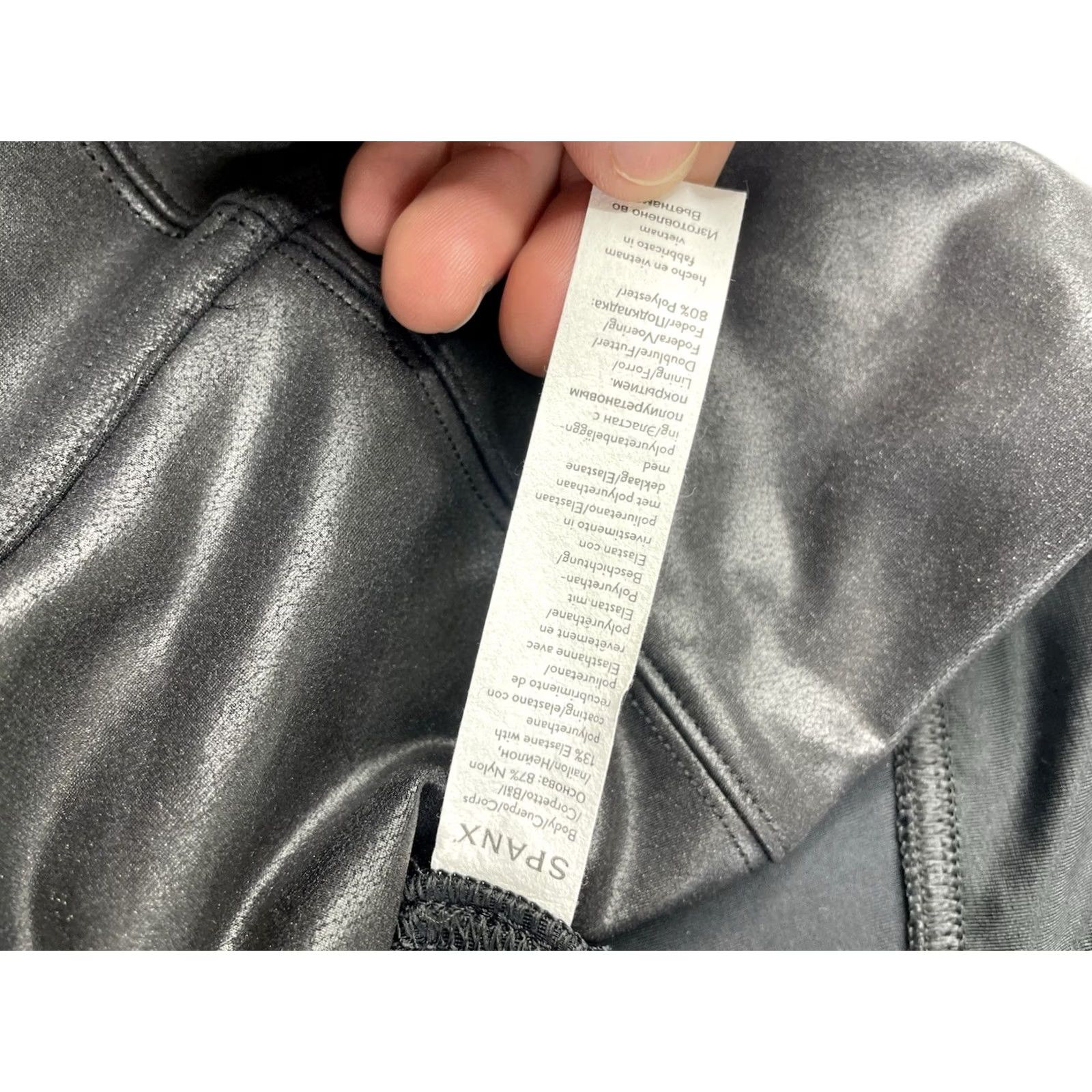 Spanx Spanx Black Faux Leather Leggings Womens Large High Waist Stretch 2437 Size 36" / US 14 / IT 50 - 6 Thumbnail