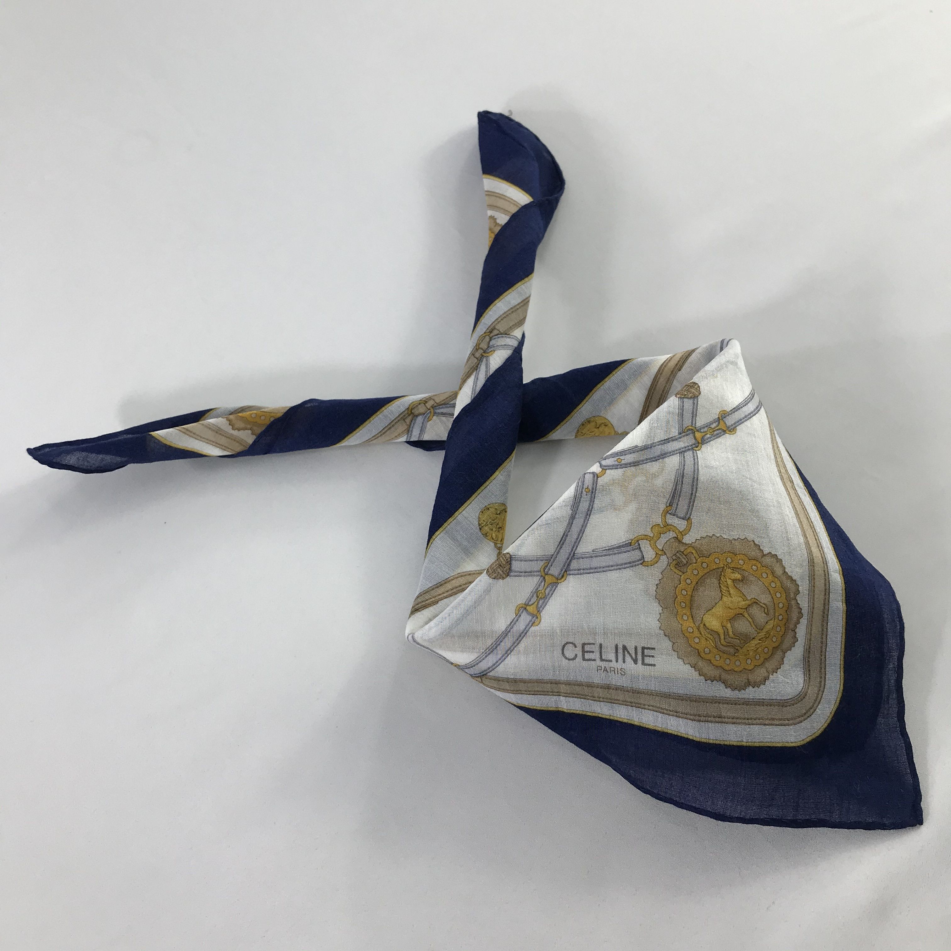 Celine × Vintage Celine Bandana / Handkerchief / Neckerchief - S395 Size ONE SIZE - 4 Thumbnail