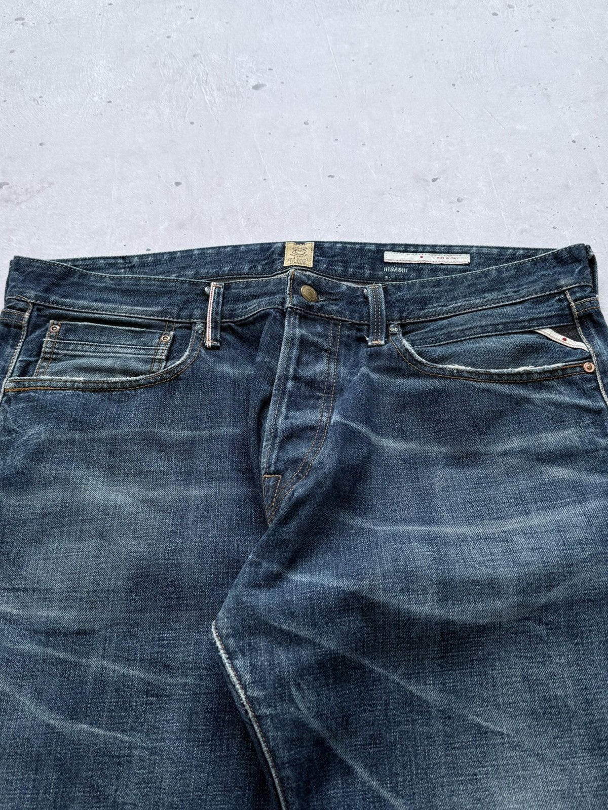 Japanese Brand Red Seal Hedi Slimane Style Washed Selvedge Denim Jeans Size US 34 / EU 50 - 6 Thumbnail