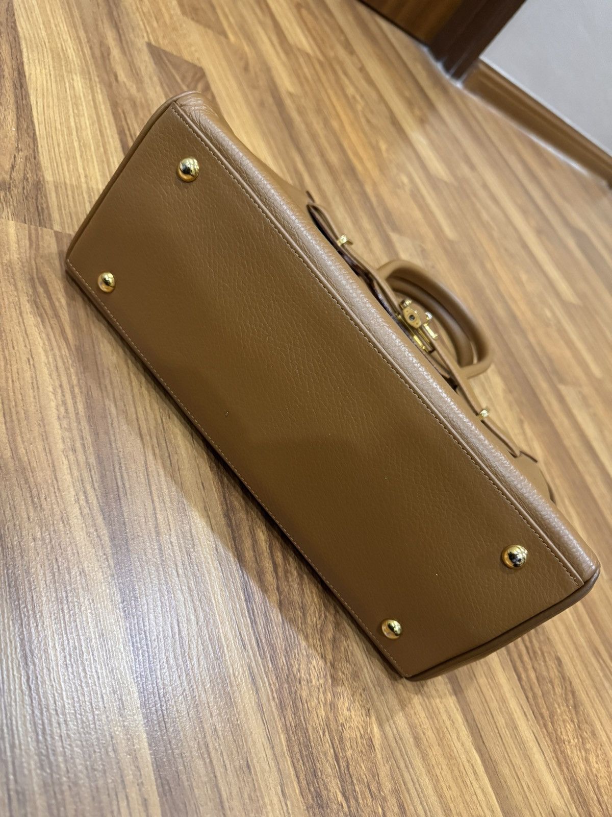 Handmade HANDMADE LEATHER BEIGE 'BIRKIN' BAG Size ONE SIZE - 10 Thumbnail