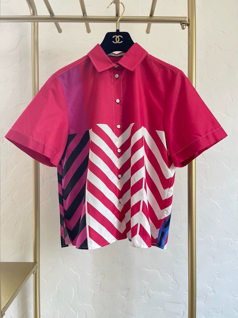 Dior Dior Red Printed Shirt FR36 - dmc Size US XS / EU 42 / 0 - 1 Thumbnail