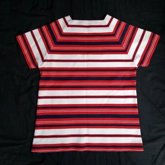 Other Vintage 70s Striped Polyester T-Shirt Top Short Sleeve Size S / US 4 / IT 40 - 2 Thumbnail