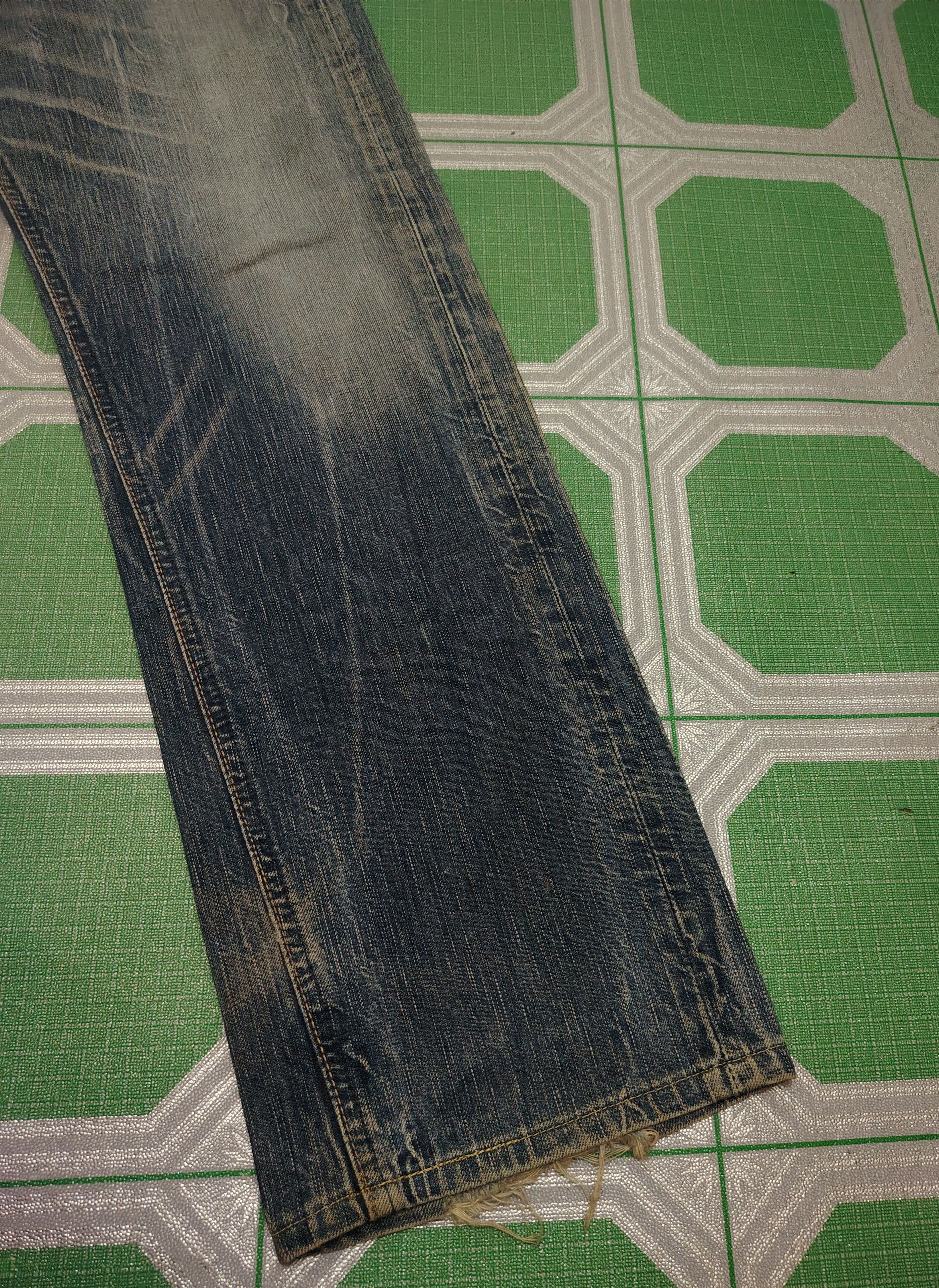 Who Decides War Japanese Edwin 503 Blue Trip Distressed Jeans Size US 34 / EU 50 - 11 Thumbnail
