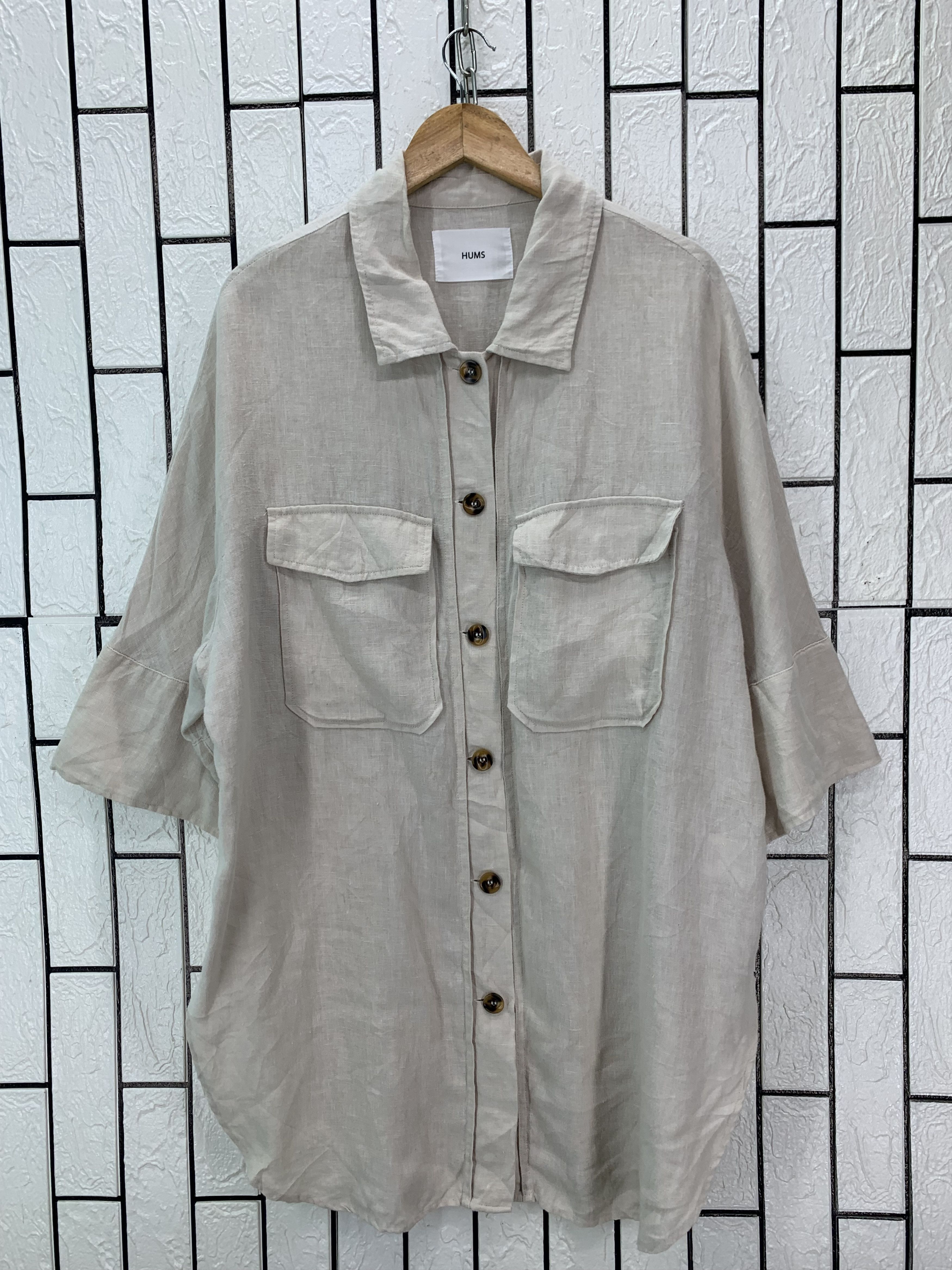 Japanese Brand Hums Long Shirt Button Size US XL / EU 56 / 4 - 1 Thumbnail