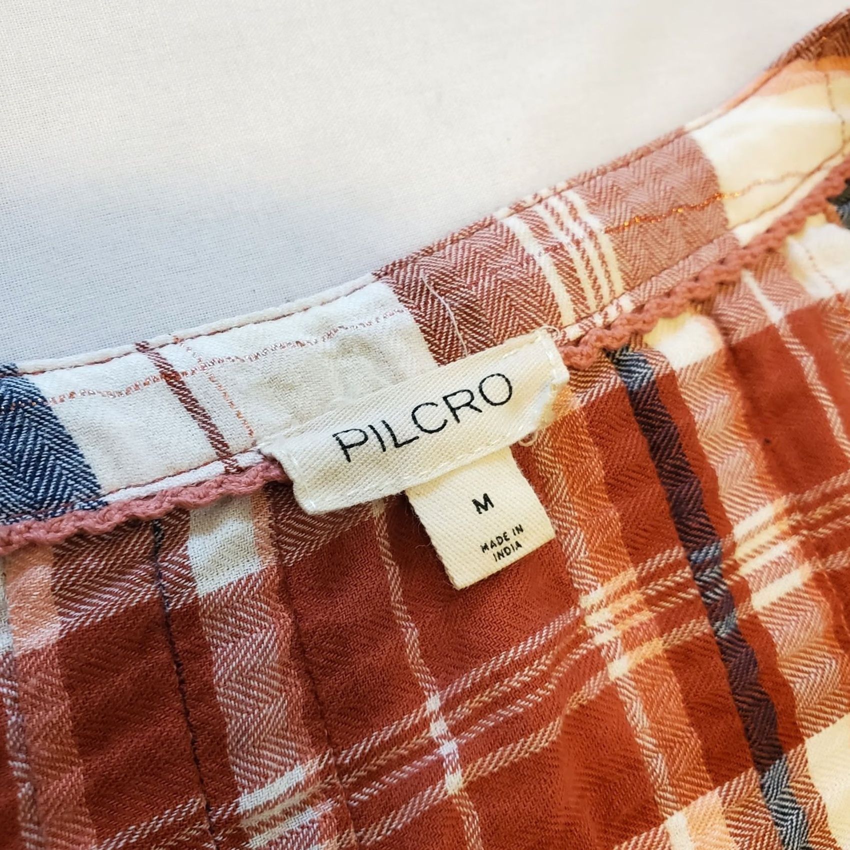Vintage PILCRO Anthropologie Swing Blouse Womens Size M Long Sleeve Pleated Boho Peplum Size M / US 6-8 / IT 42-44 - 4 Thumbnail