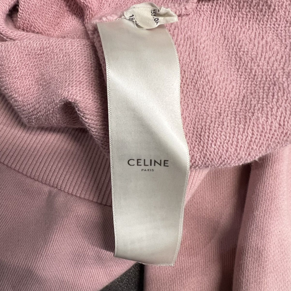 Celine Celine Hood Logo Loose Hoodie Light Rose Black Size US XS / EU 42 / 0 - 8 Thumbnail