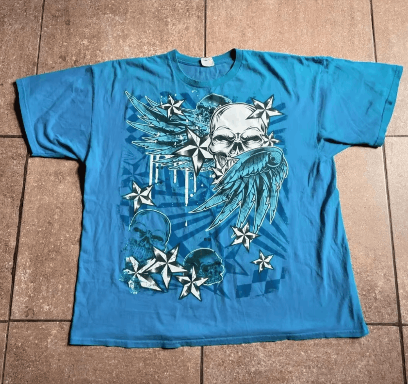 American Skull Printed T-shirt Retro