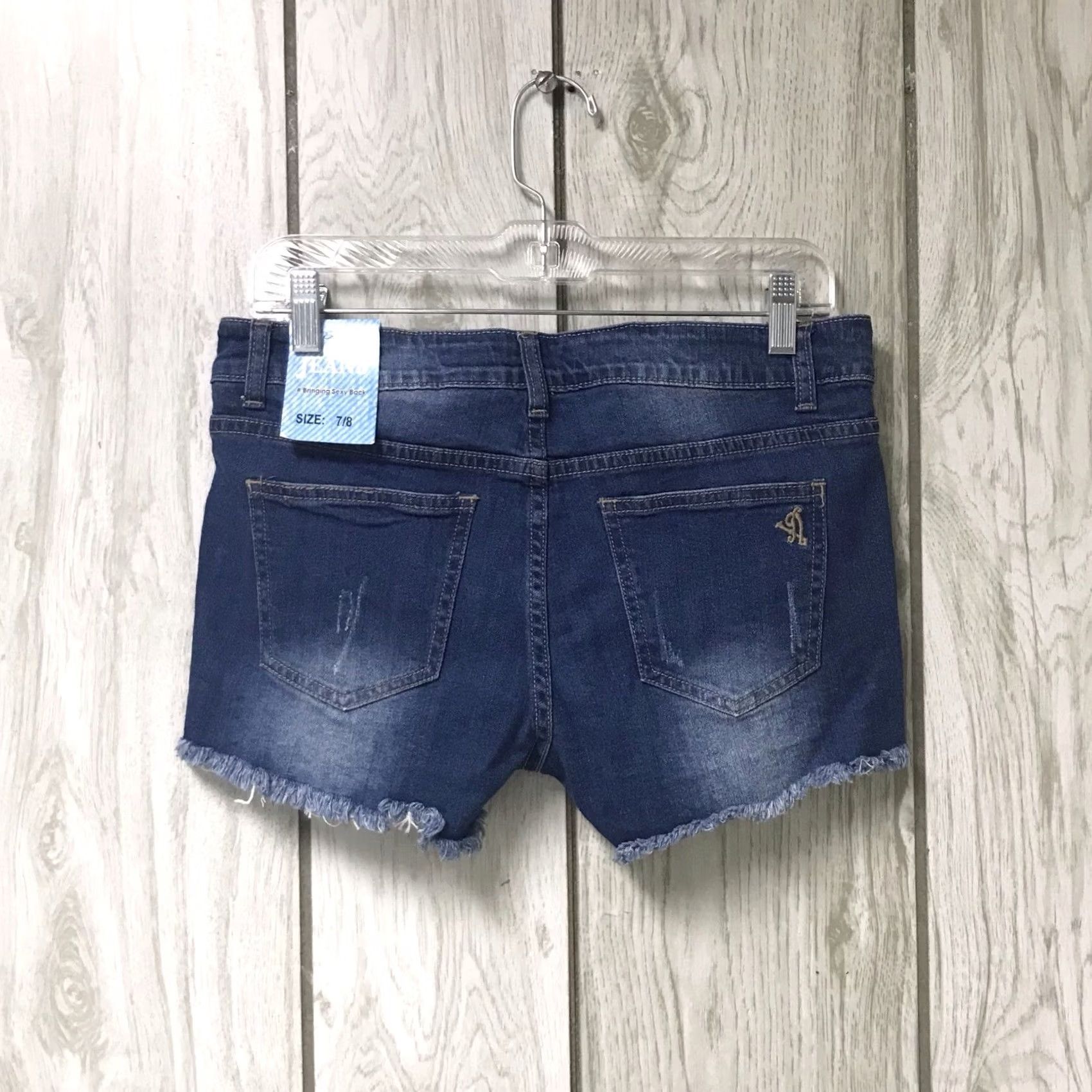 Vintage VIP Jeans Women 7/8 Blue Roses Embroidered Distressed Frayed Stretch Denim Shortie Shorts 3” Inseam Casual Hip Hop Womens Size 28" / US 6 / IT 42 - 2 Thumbnail