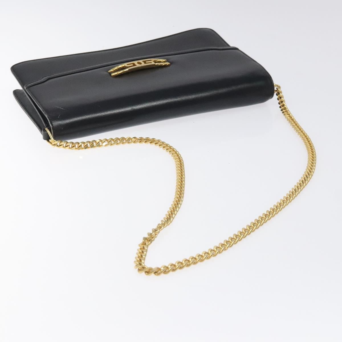 Gucci GUCCI Chain Shoulder Bag Leather Black Gold Size ONE SIZE - 7 Thumbnail