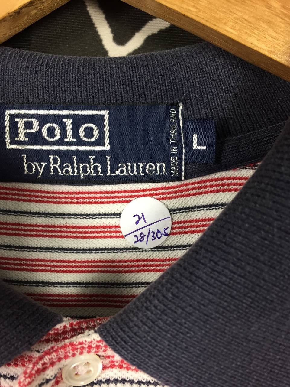 Polo Ralph Lauren × Vintage Vtg Polo Ralph Lauren Small Pony Striped Polo Tee Size US L / EU 52-54 / 3 - 12 Thumbnail