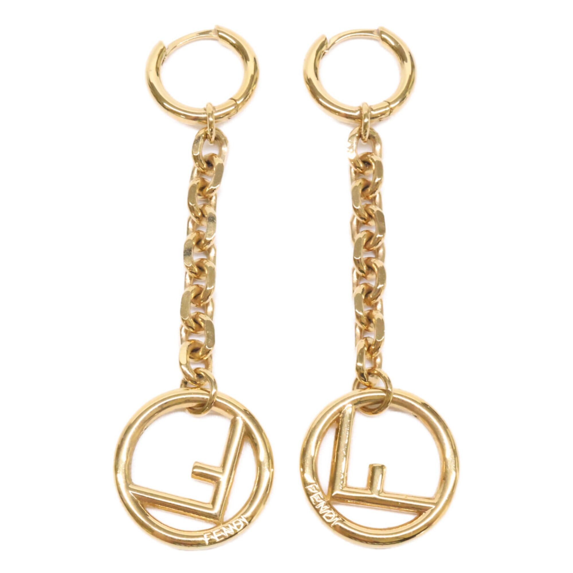 Fendi FENDI 1A0920 F is Fendi Chain Earrings, Gold Color, Women's Size ONE SIZE - 1 Thumbnail