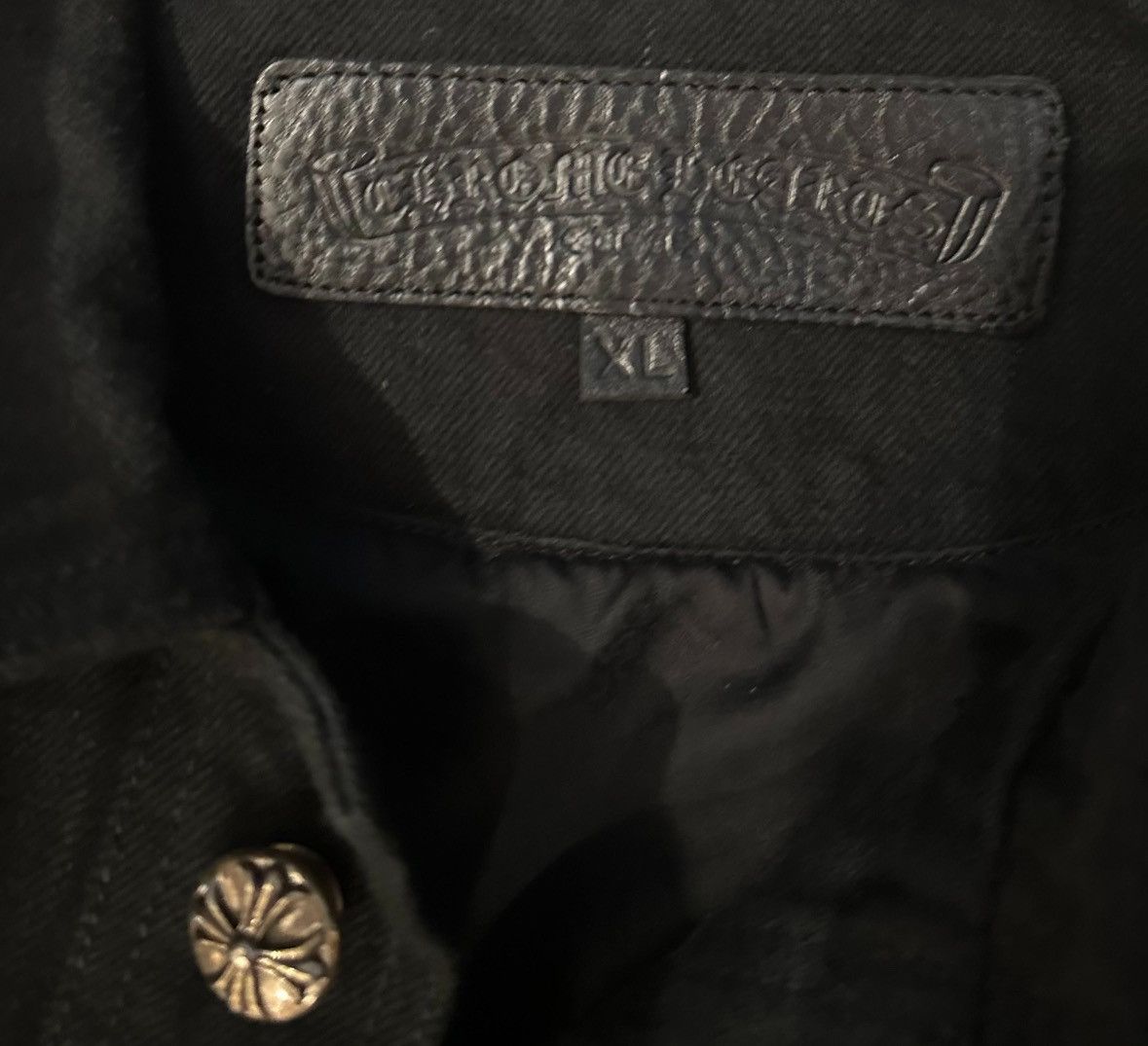 Chrome Hearts Leather fleur floral cross sleeve denim jacket Size US XL / EU 56 / 4 - 3 Thumbnail