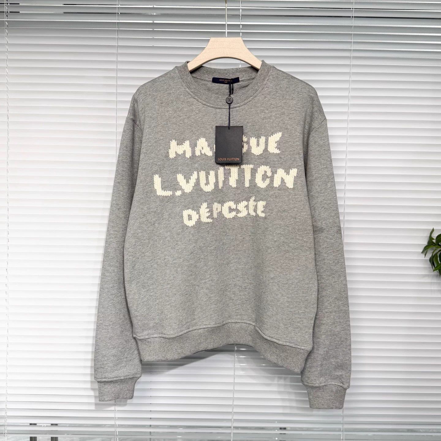 LV Monogram Knit Crewneck Sweatshirt Grey L