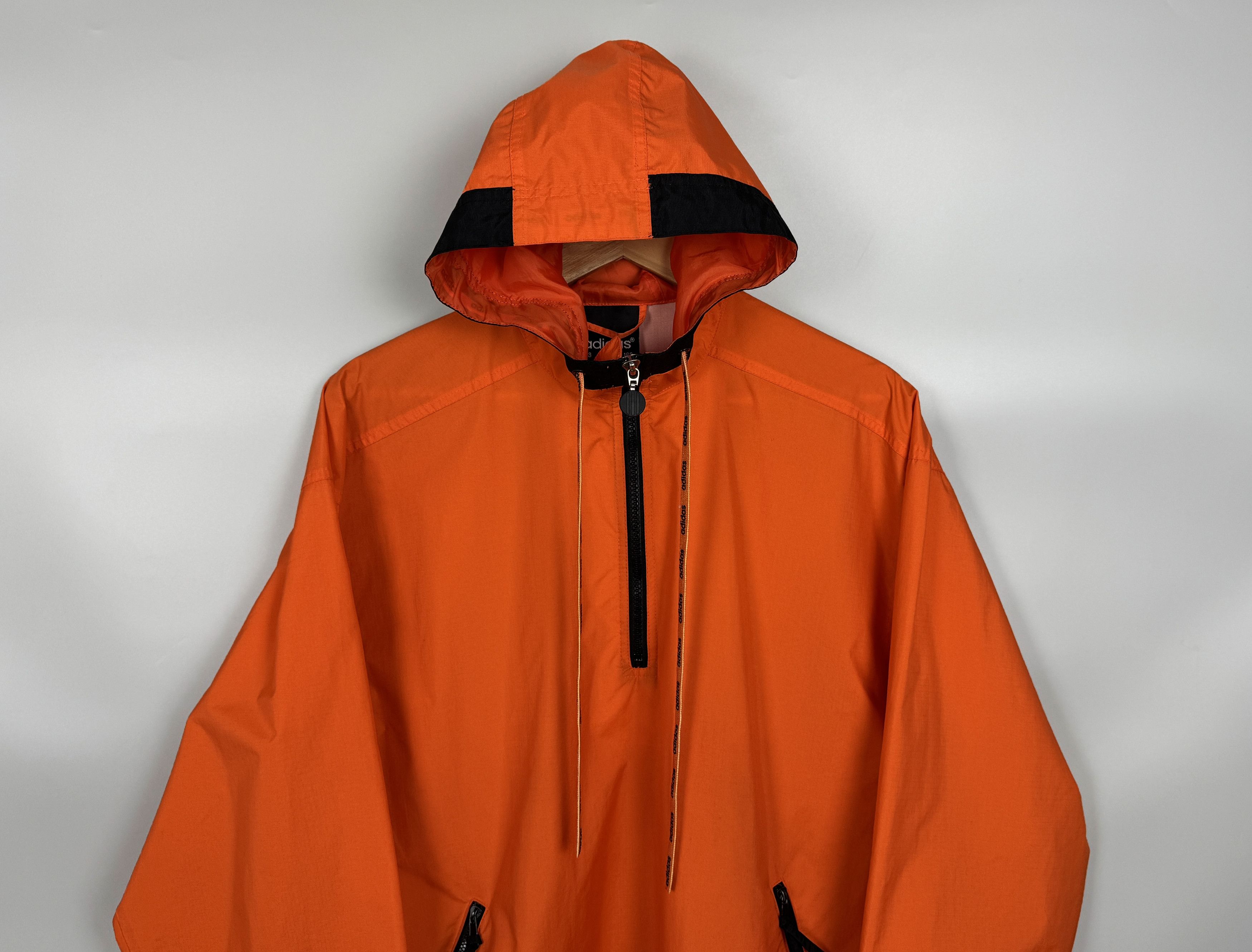Adidas Vintage ADIDAS Orange Anorak Big Logo Light Jacket Size US S / EU 44-46 / 1 - 2 Thumbnail