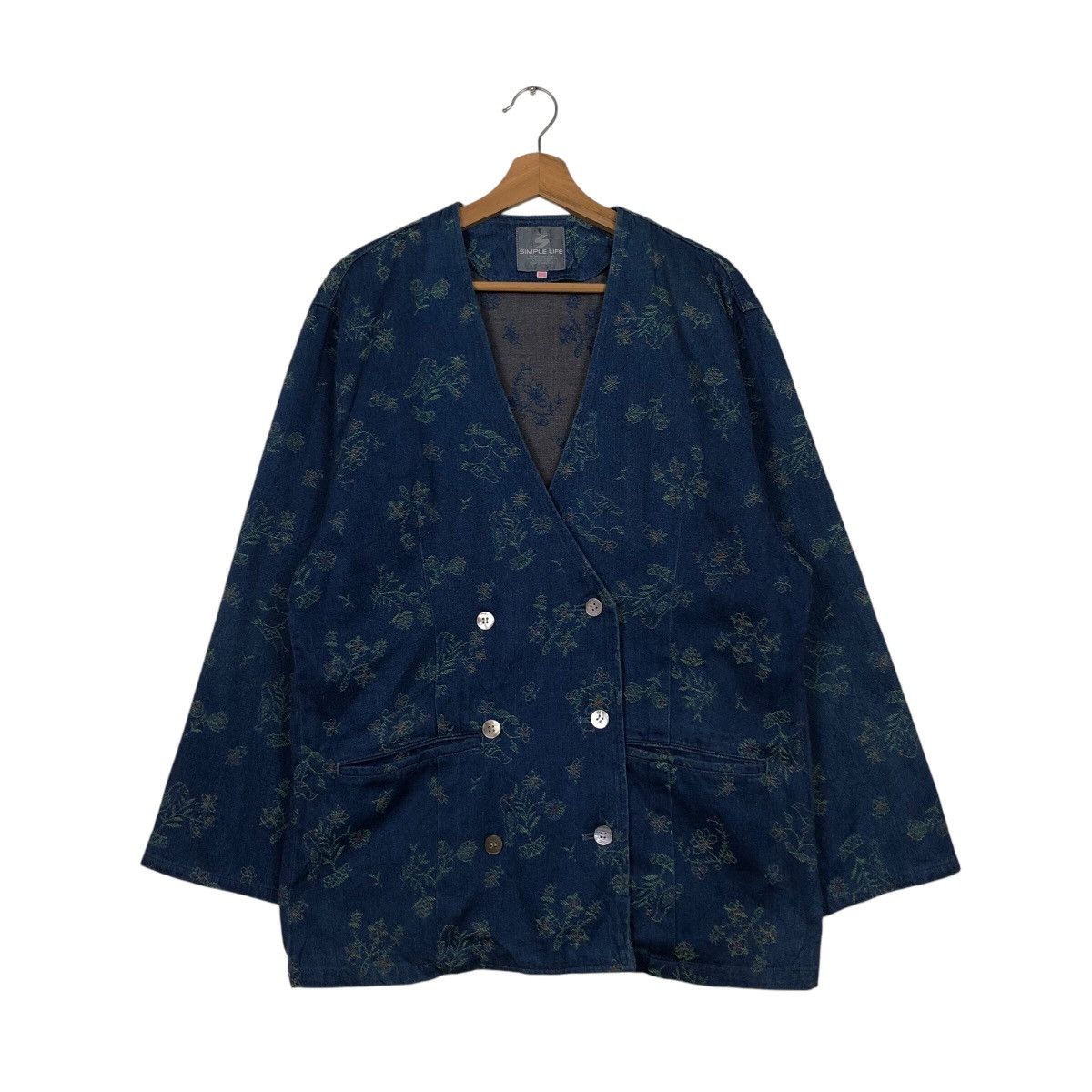 Japanese Brand 📌Vintage Indigo Denim Jacket Simple Life Size US M / EU 48-50 / 2 - 2 Thumbnail