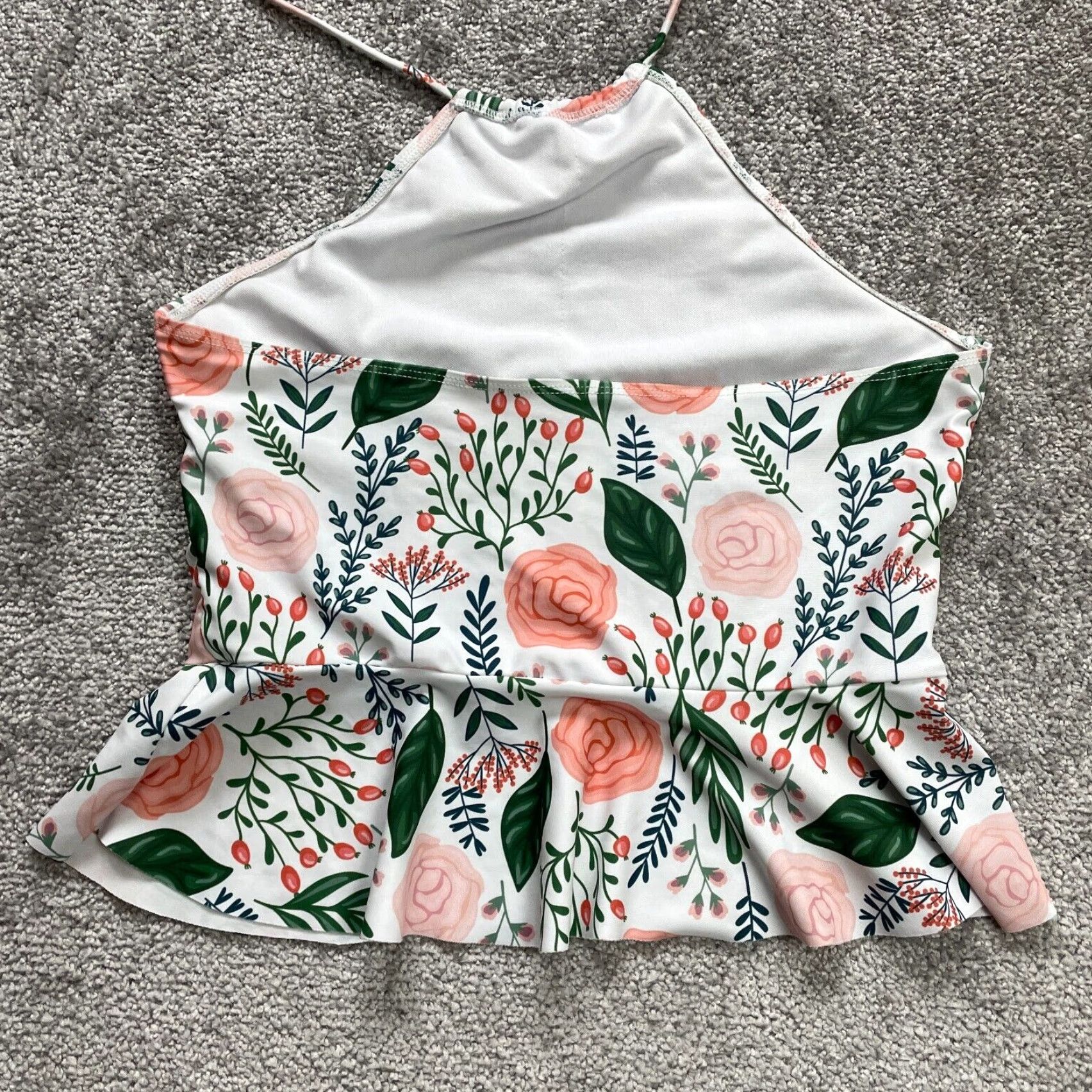 Shein SheIn Top Adult L Multicolor Halter Tankini Backless Ruffles Beach Swimwear Womens Size L / US 10 / IT 46 - 3 Thumbnail