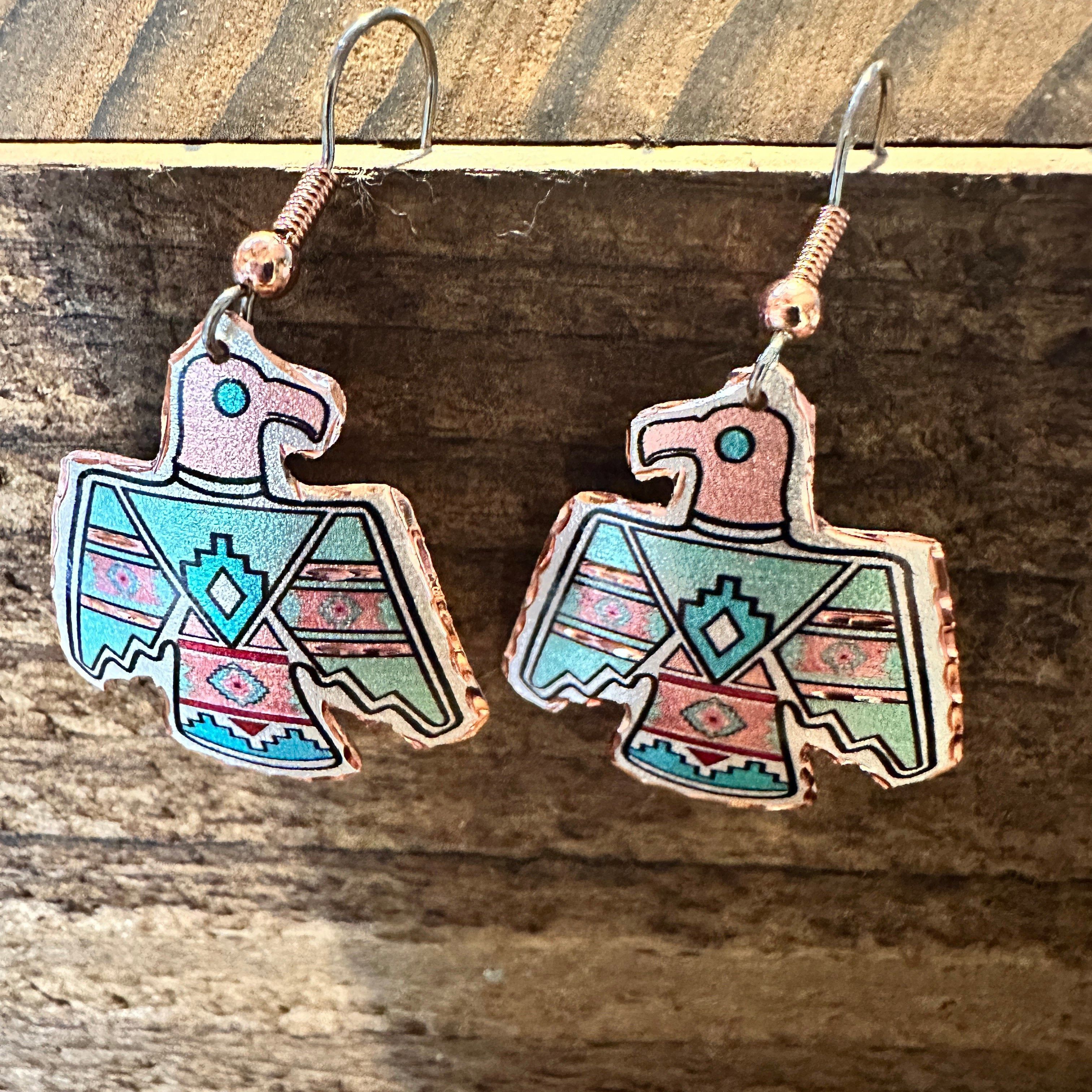 Other Handcrafted Boho Copper Earrings, Southwestern Thunderbird Size ONE SIZE - 1 Thumbnail