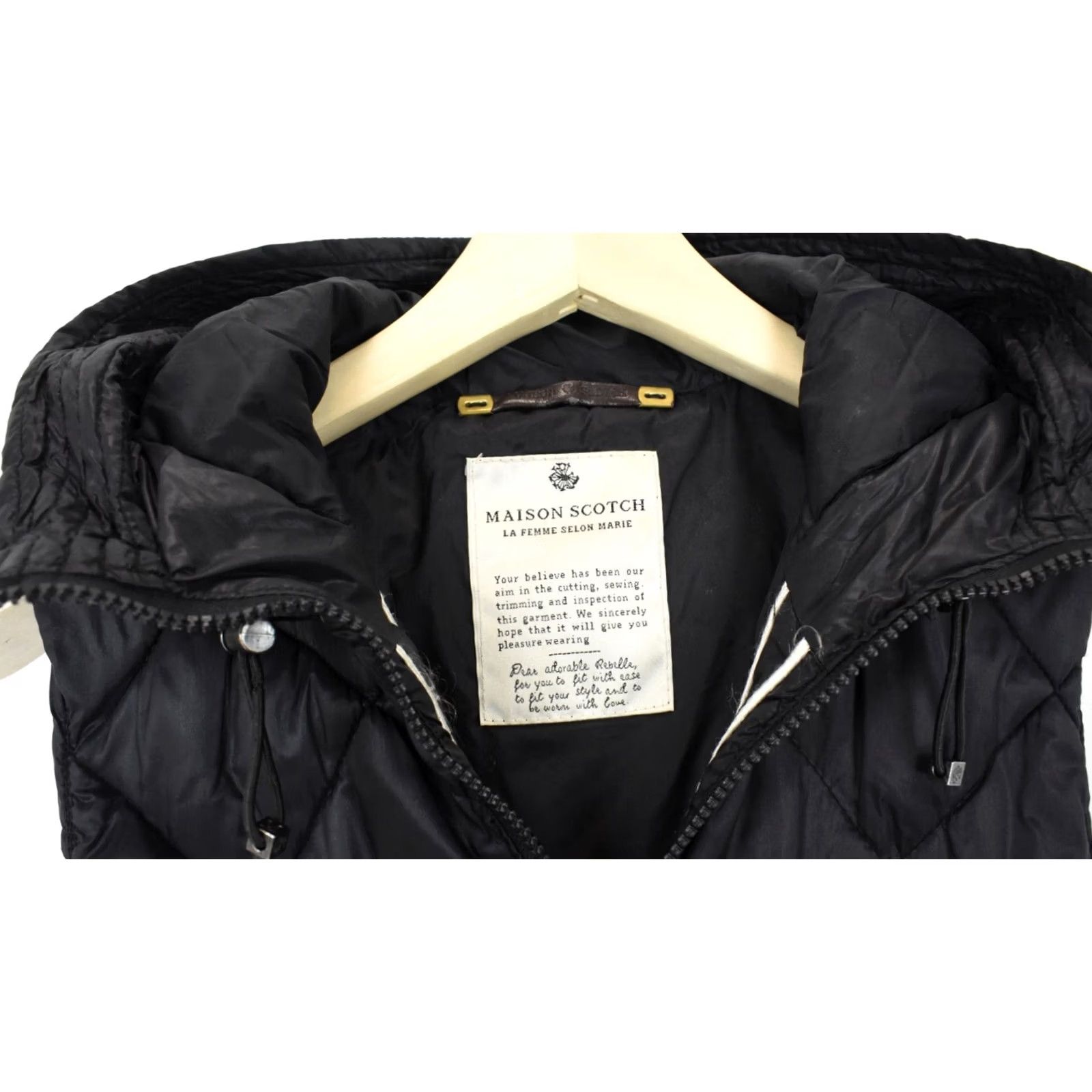 Maison Scotch MAISON SCOTCH Waistcoat Women's SMALL Hooded Quilted Padded Full Zip Pockets Black Size S / US 4 / IT 40 - 5 Thumbnail