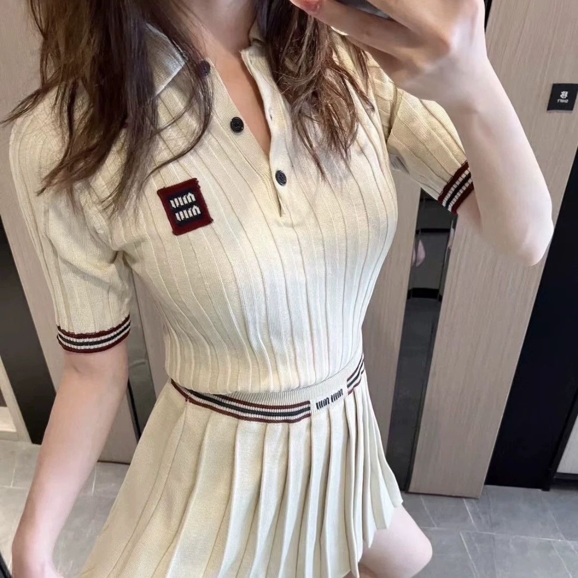 Miu Miu MIU MIU mar05 cashmere logo letter Polo 38 Size XS / US 0-2 / IT 36-38 - 8 Thumbnail