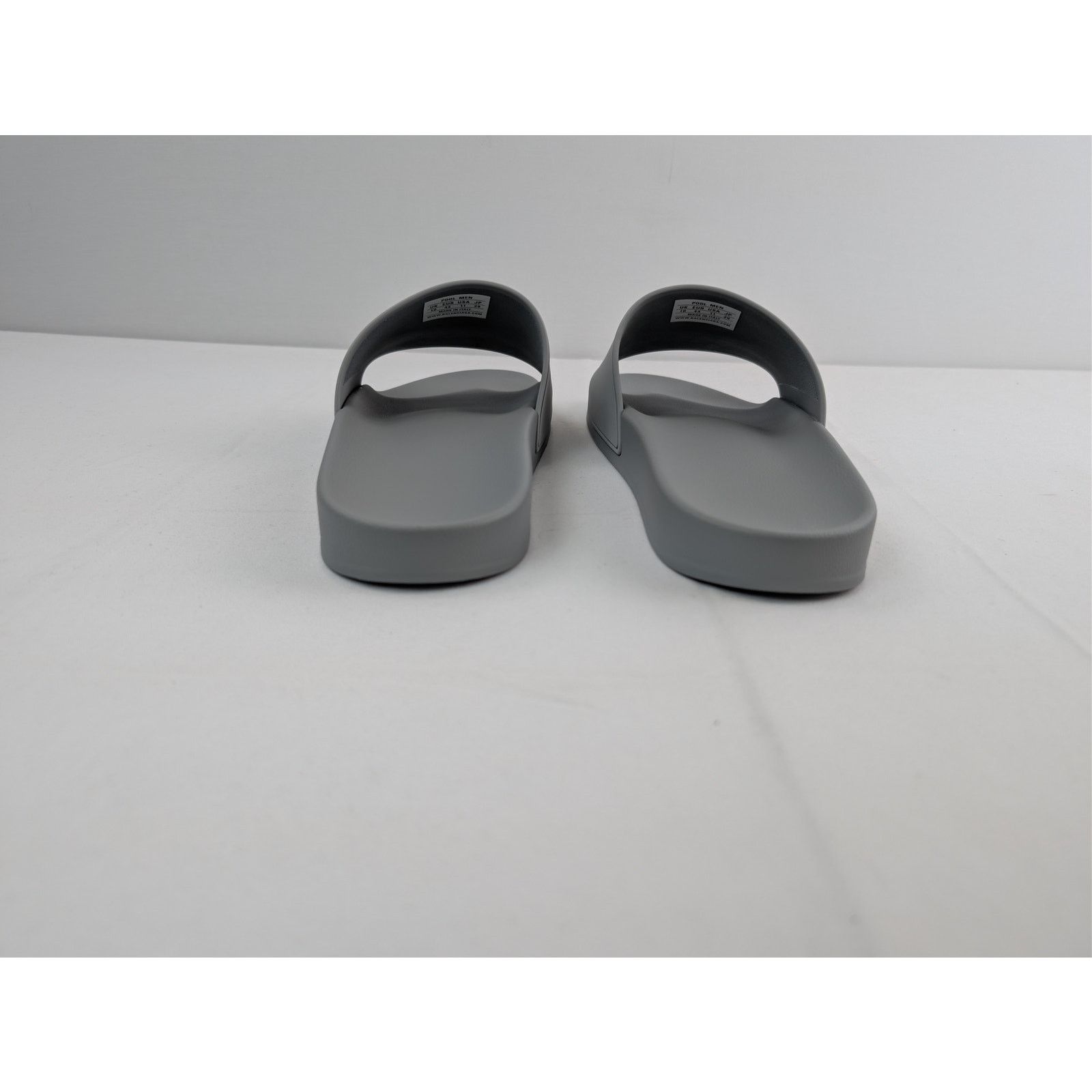Balenciaga o1rshd1 Logo Pool Slides Slippers in Gray/White Size US 11 / EU 44 - 10 Thumbnail