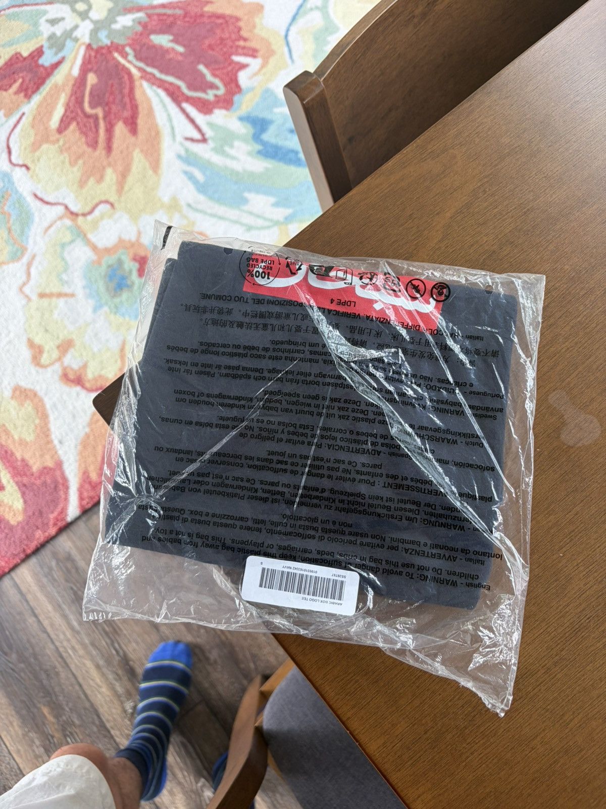 Supreme Supreme Navy Arabic Box Logo Tee | Grailed