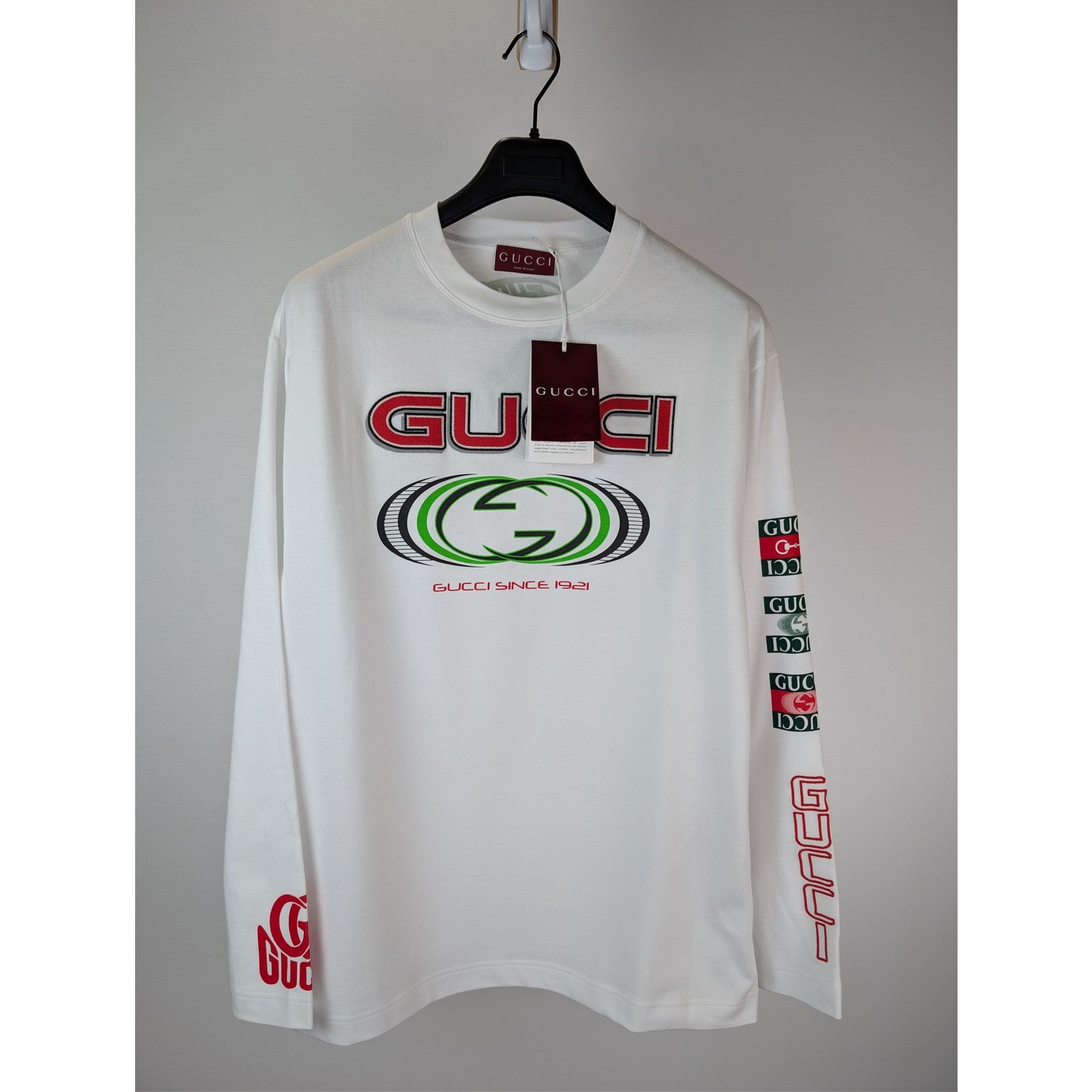 Gucci o1rshd1 Q:2 / Logo-Print Cotton Jersey T-shirt in White Size US M / EU 48-50 / 2 - 8 Thumbnail