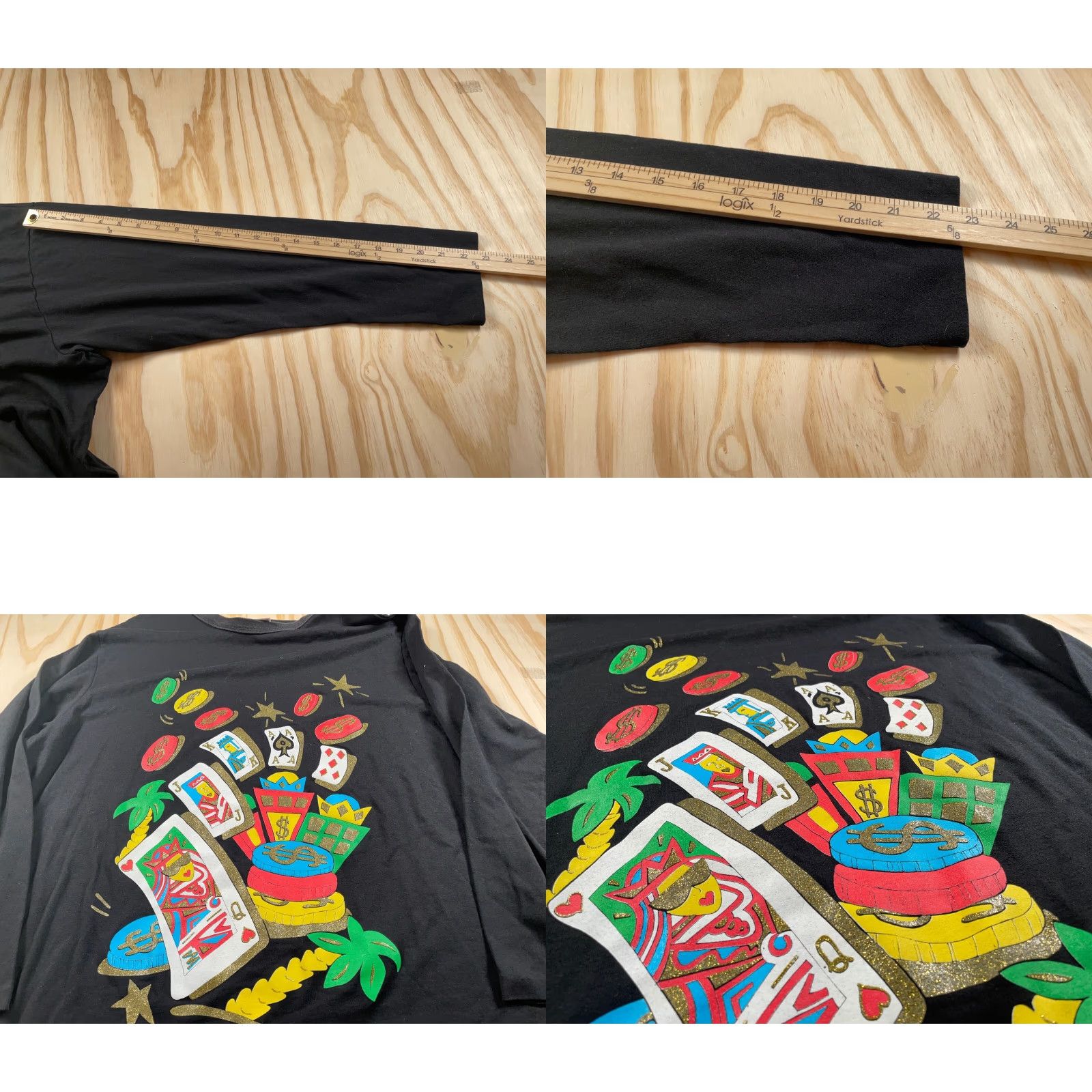 Vintage Vintage 90s VTG Dobie Casino Print Long Sleeve T-Shirt Women's 1X Black Single Stitch Size XL / US 12-14 / IT 48-50 - 8 Thumbnail