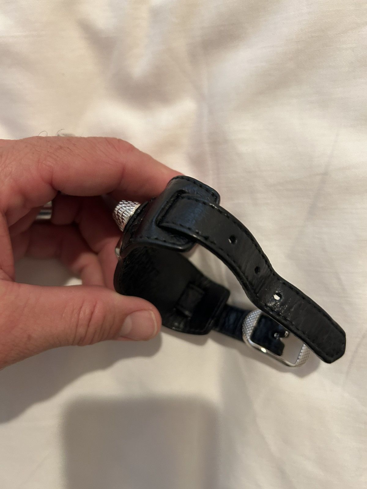 Balenciaga Balenciaga leather wristband with metal details Size ONE SIZE - 3 Thumbnail
