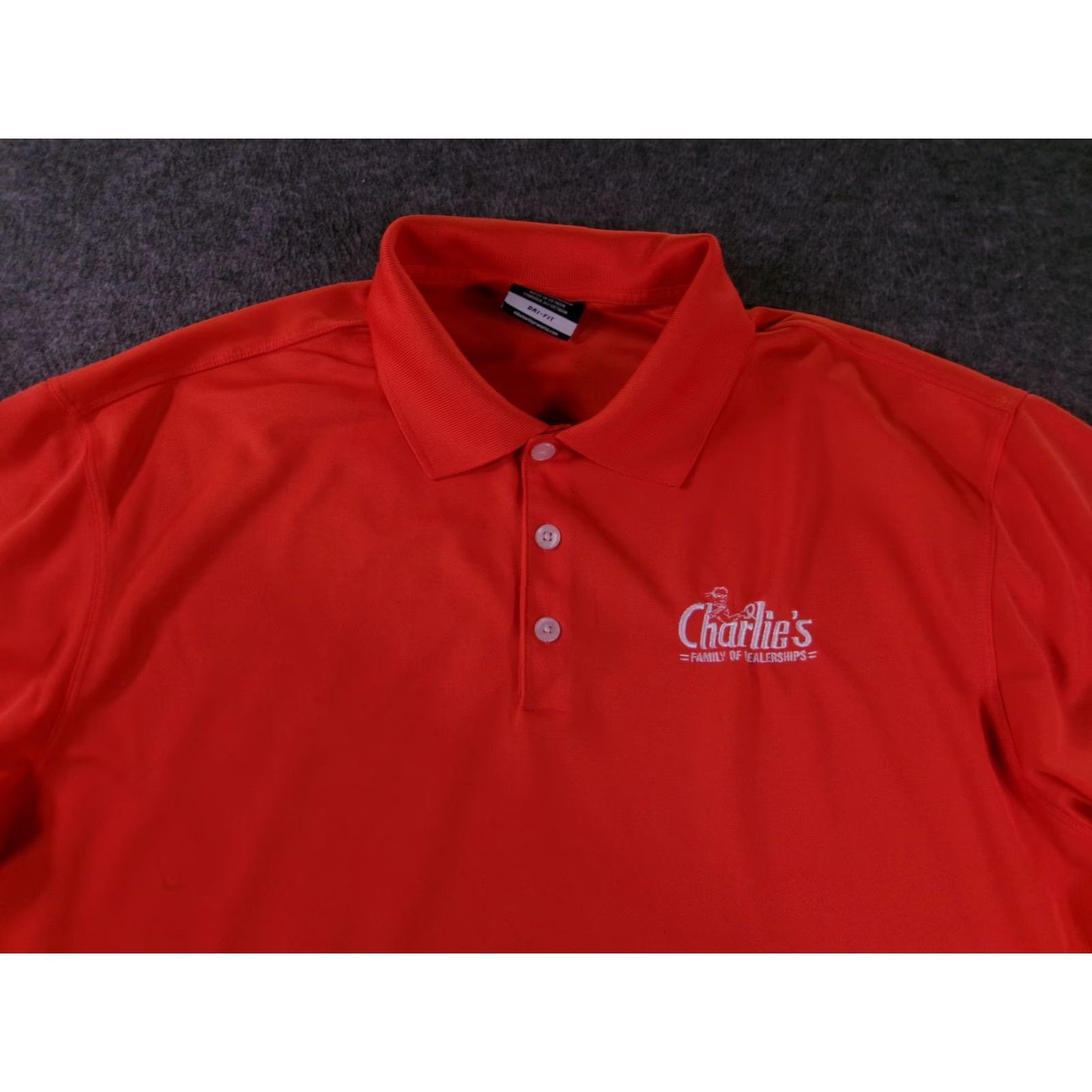 Nike Nike Golf Polo Mens L Orange Dri-FIT Short Sleeve Embroidered Charlies Logo Size US L / EU 52-54 / 3 - 2 Thumbnail