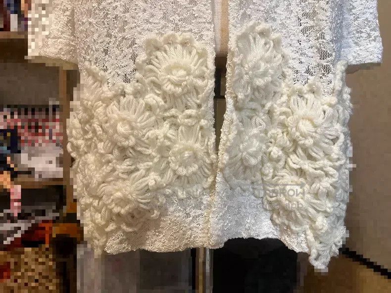 Comme des Garcons Comme Des Garcons Cream lace three-dimensional crochet flo Size S / US 4 / IT 40 - 2 Thumbnail