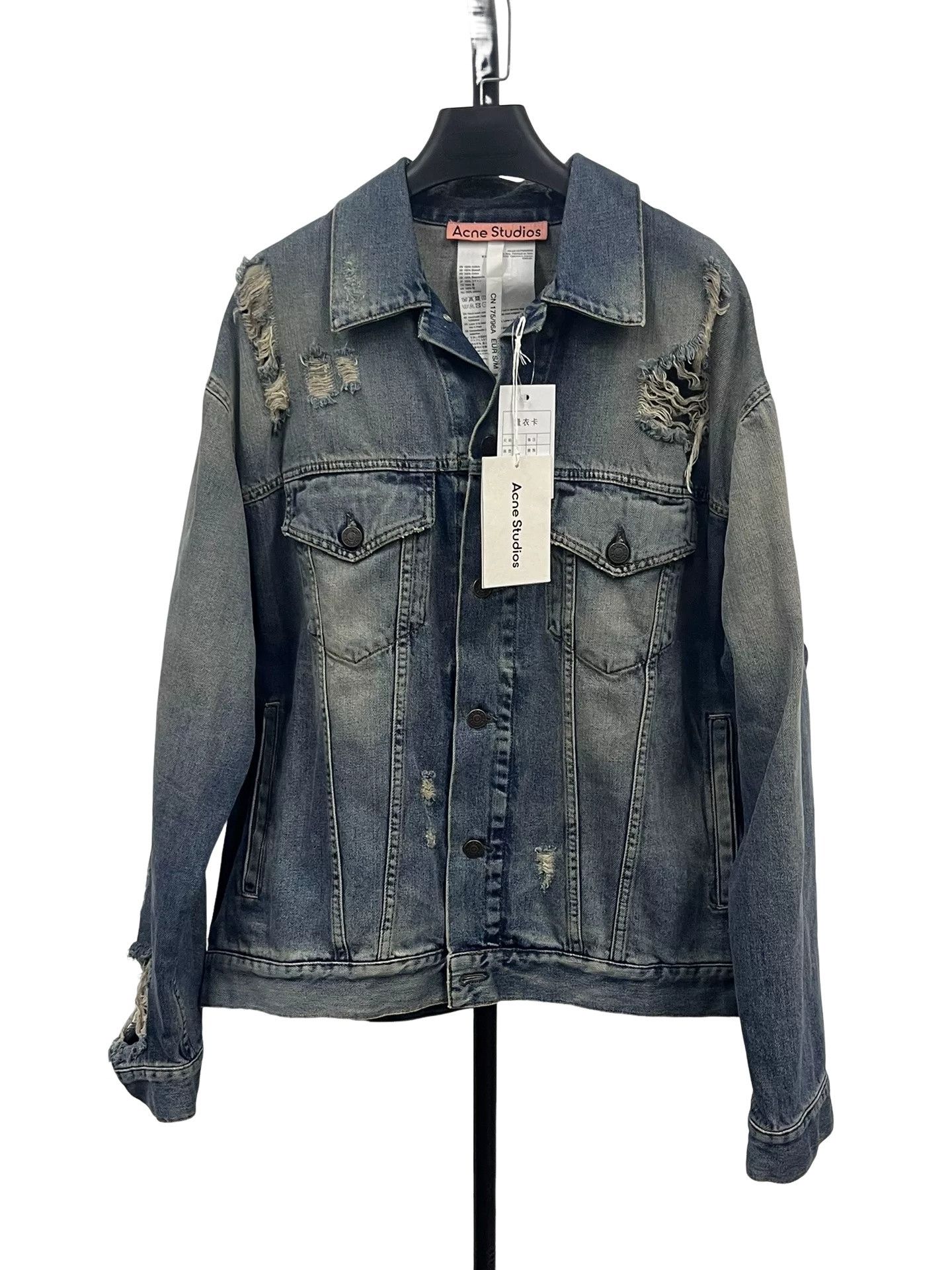 Acne Studios Acne Studios SS23 Distressed Denim Jacket S/M Size US M / EU 48-50 / 2 - 1 Thumbnail