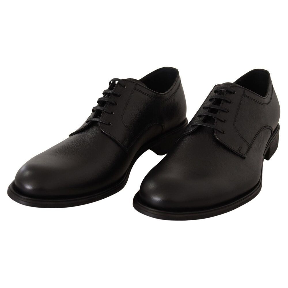 Dolce & Gabbana Dolce & Gabbana Elegant Black Leather Derby Shoes Size US 8 / EU 41 - 2 Thumbnail