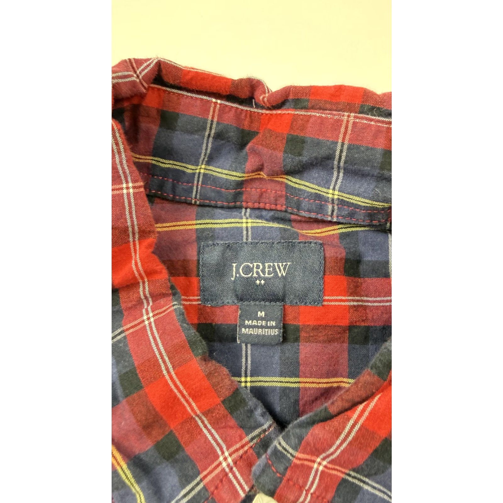 J.Crew J.Crew Shirt Mens Medium Red Navy Plaid Button-Down Long Sleeve Cotton Casual Size US M / EU 48-50 / 2 - 4 Thumbnail