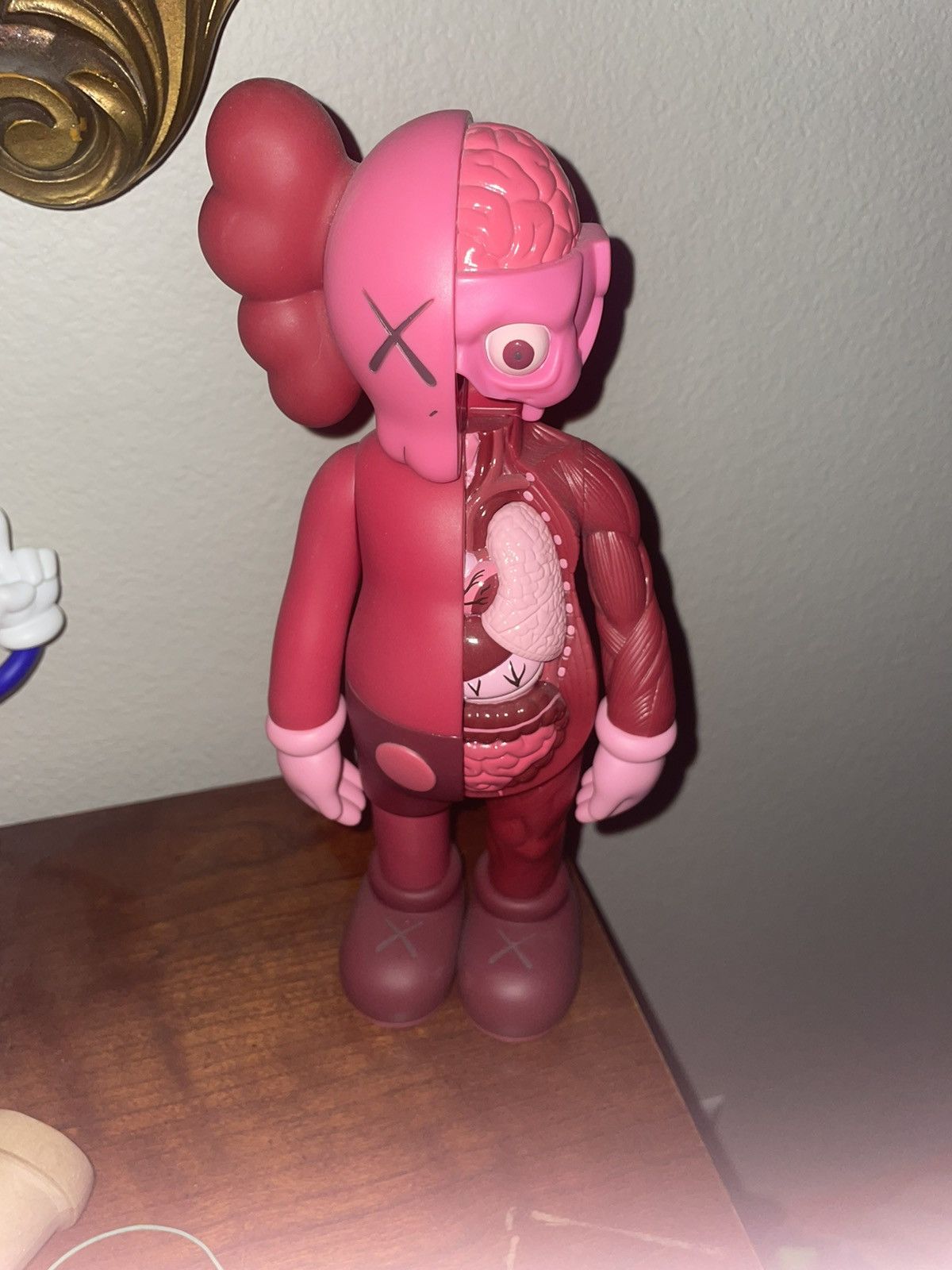 image of Kaws Champion Flayed Blush Open Edition Figure in Red, Men's