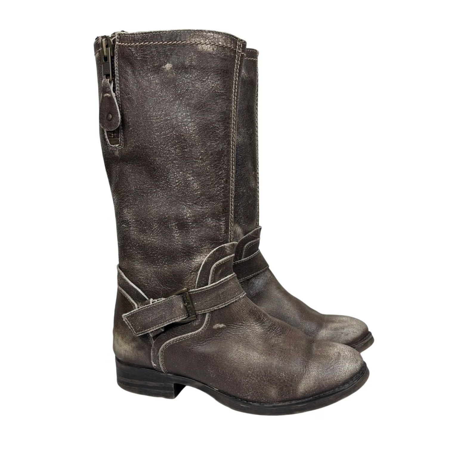 Bed Stu Bed Stu Token Motorcycle Hi Boots Women 8.5 Brown Leather Biker Preowned Women 8.5 Size US 9 / IT 39 - 2 Thumbnail