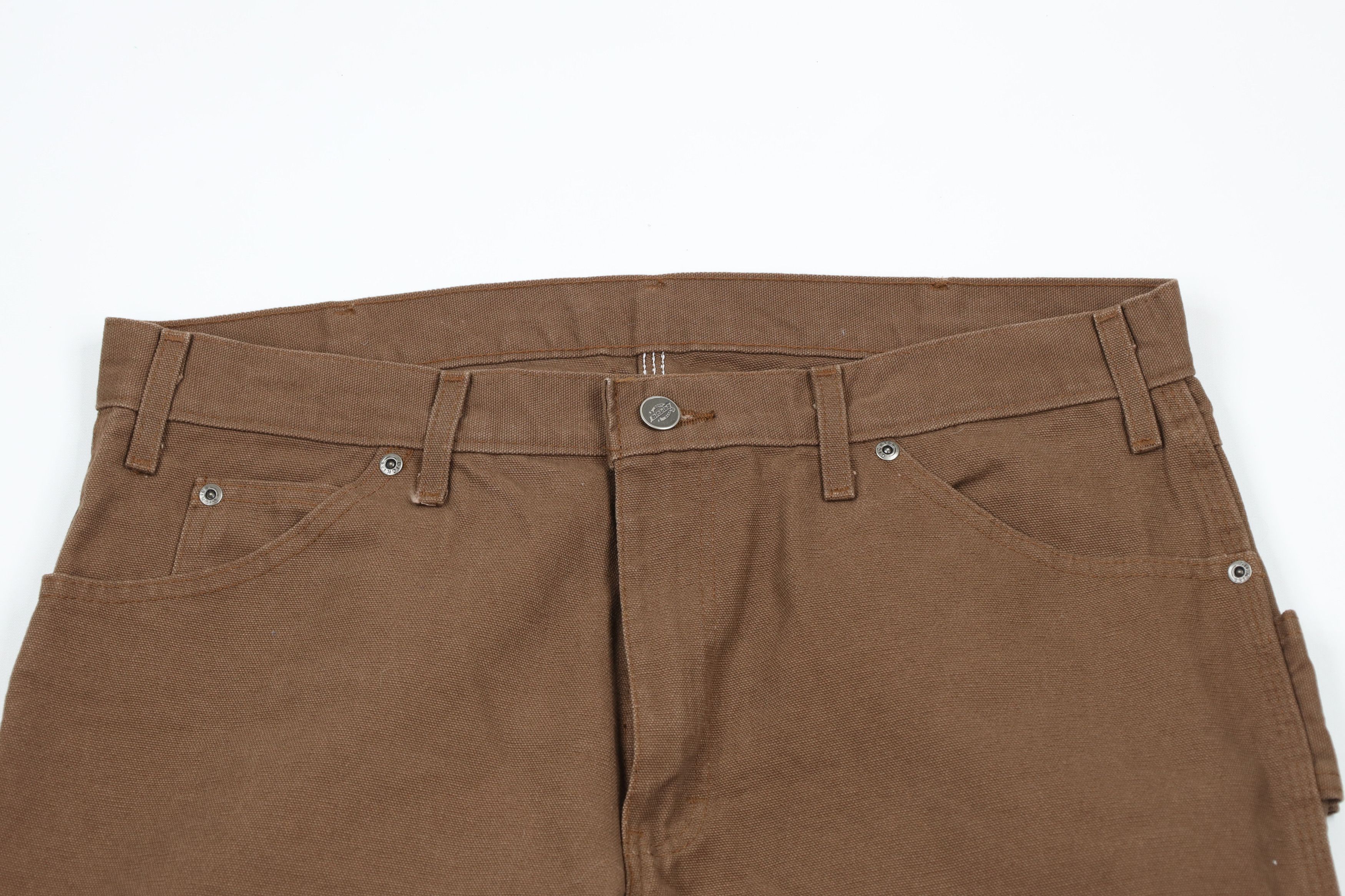 Dickies × Vintage Vintage Dickies Out Wide Leg Canvas Dungaree Pants Brown Size US 34 / EU 50 - 2 Thumbnail