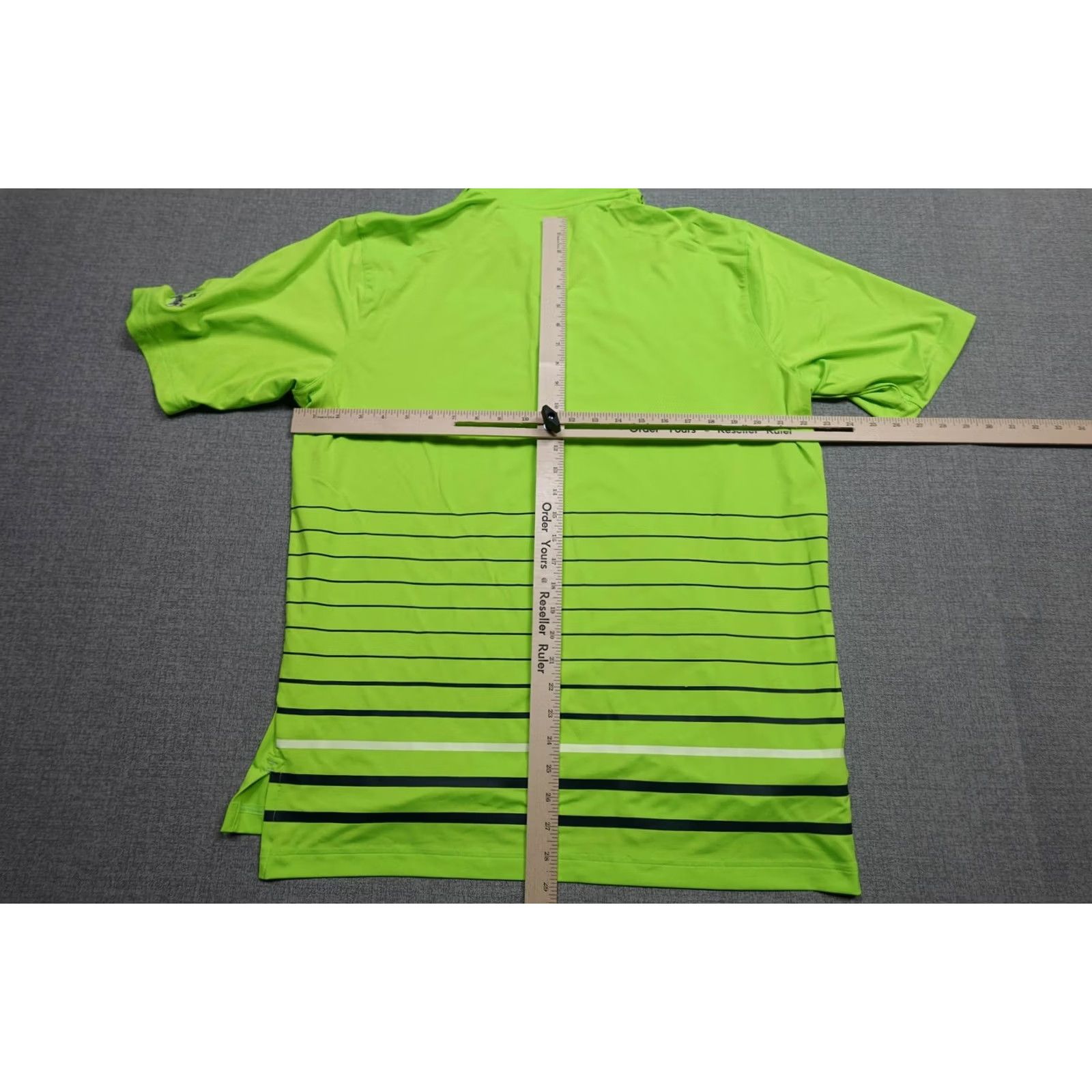 Under Armour Under Armour HeatGear Polo Mens XL Green Stripe Golf Bolger Ridge Performance Size US XL / EU 56 / 4 - 5 Thumbnail