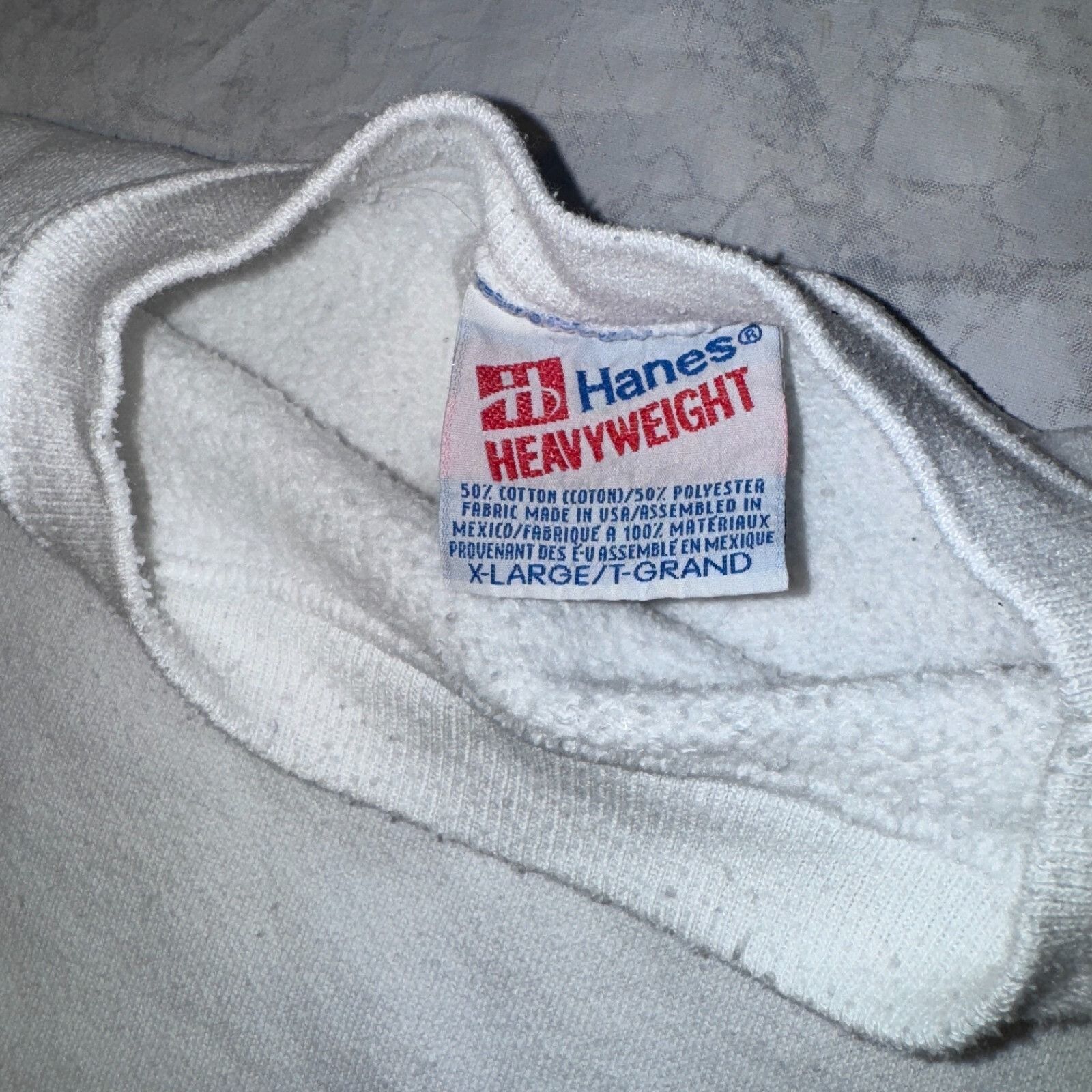 Hanes Vintage 90s Hanes Heavyweight White Crewneck Sweatshirt Blan Size US XL / EU 56 / 4 - 2 Thumbnail