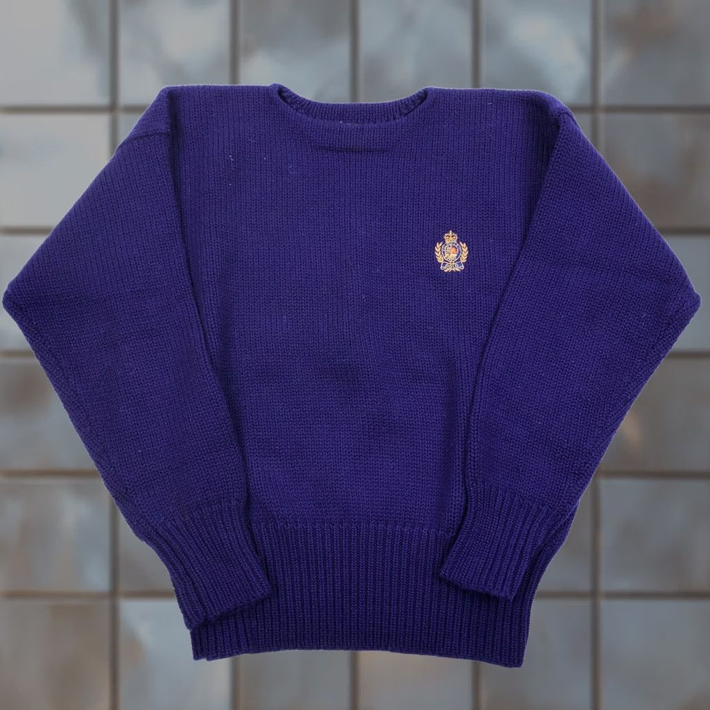 Polo Ralph Lauren Polo Ralph Lauren Men's XL Purple 100% Wool Crew Neck Sweater Embroidered Crest Pullover Knit Solid Classic Preppy Mens Size US XL / EU 56 / 4 - 1 Thumbnail