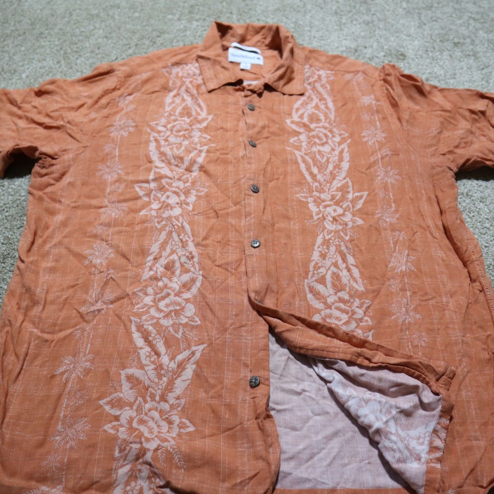 Vintage Saddlebred Shirt Men XL Orange Plaid Short Sleeve Button-Up Front Pocketed Easy Care Size US XL / EU 56 / 4 - 4 Thumbnail